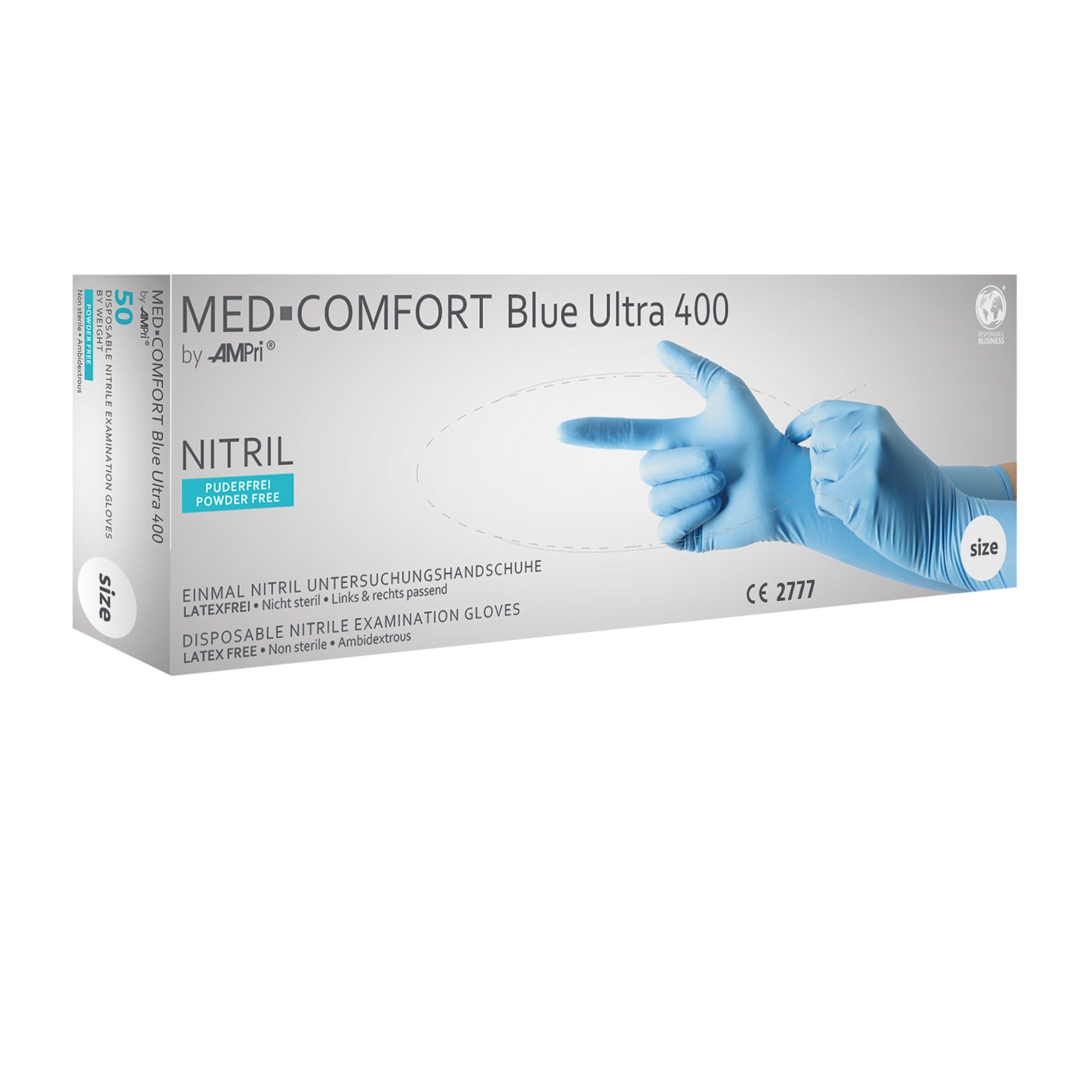 MED-Comfort Blue Ultra 400 - Nitrilhandschuh M 50 Stk. St Handschuhe