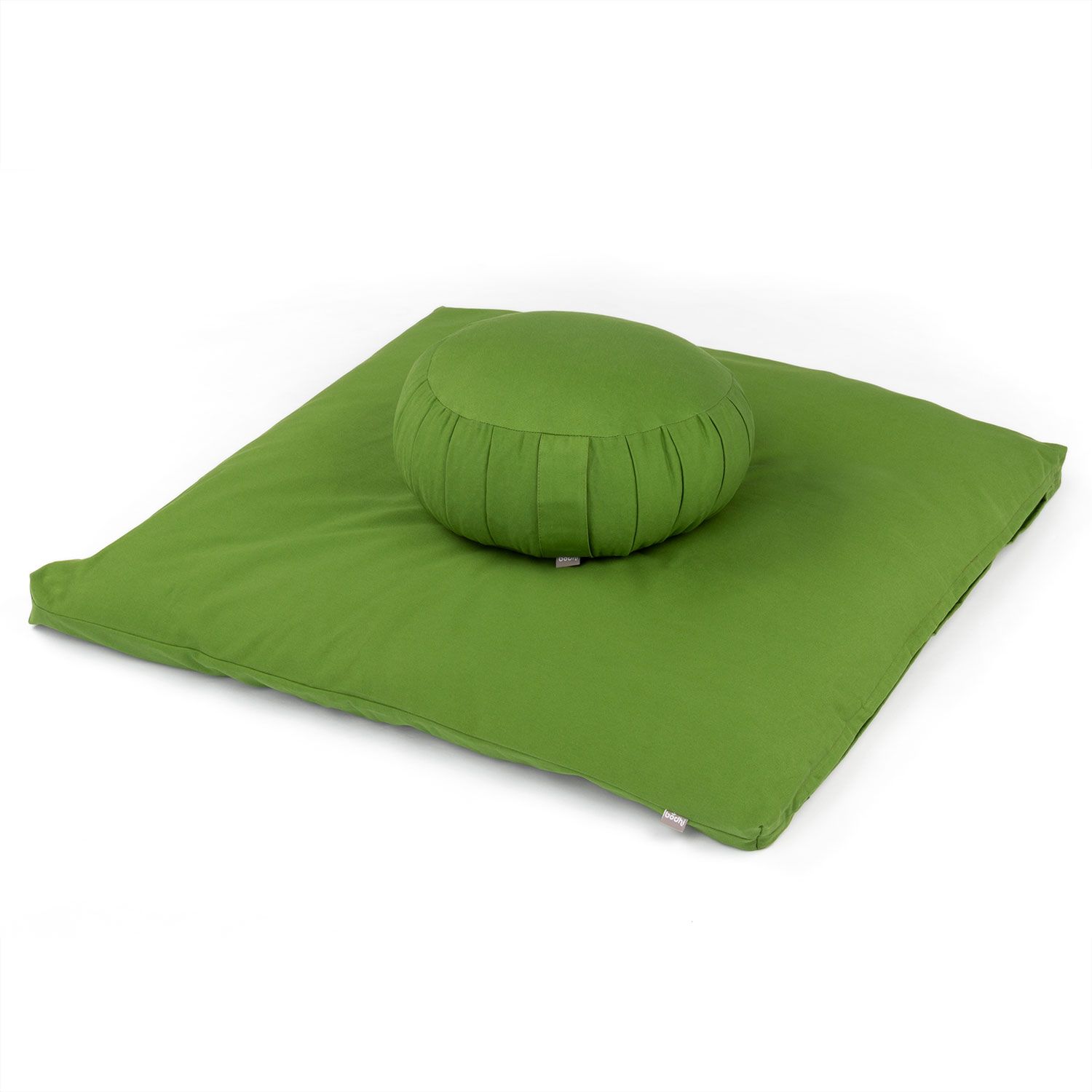 bodhi Medi-Set ECO: Meditationskissen ZAFU ECO Kapok & Meditationsmatte ZABUTON ECO Olivgrün