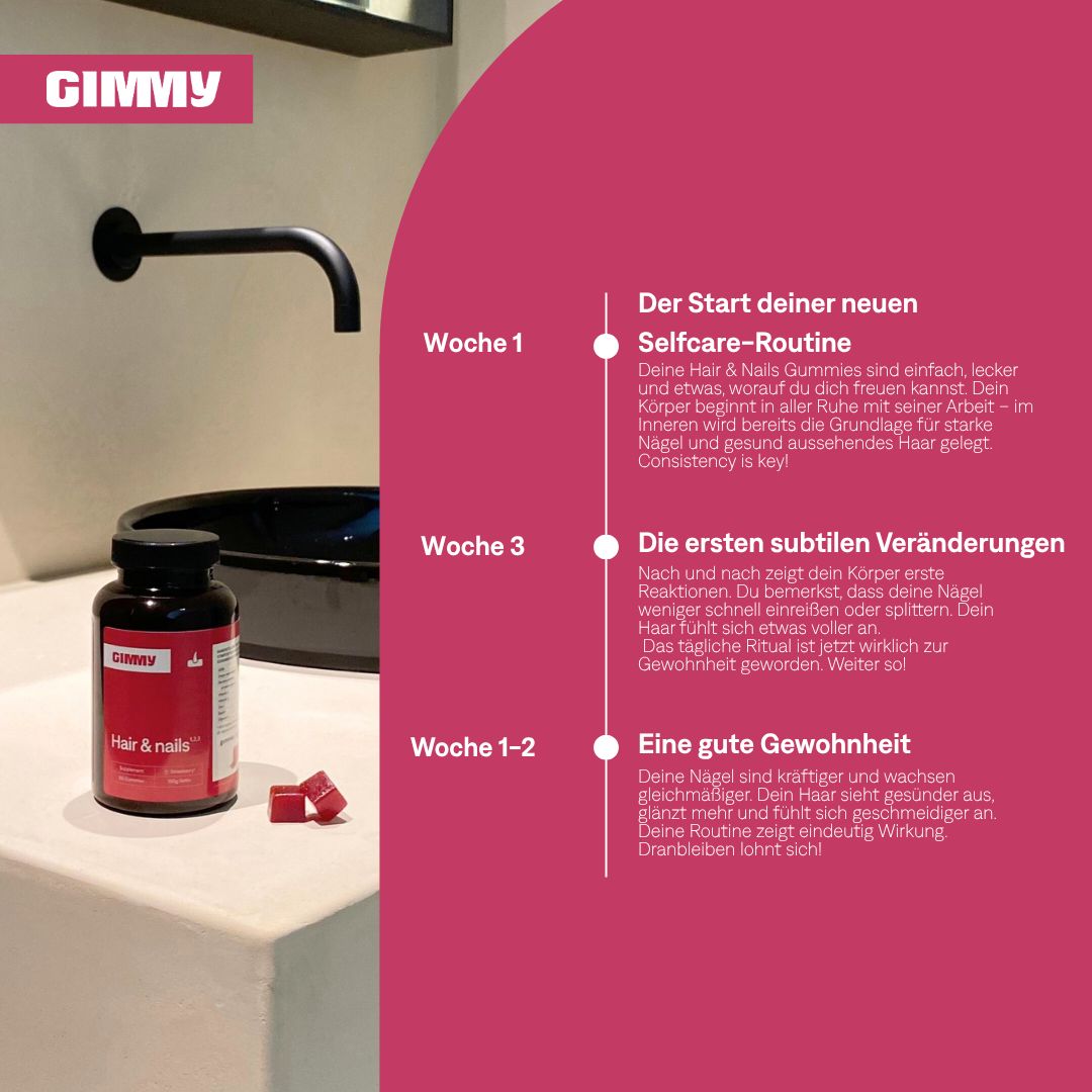 GIMMY Hair & Nails Gummies - Nahrungsergänzungsmittel für Haar und Nägel