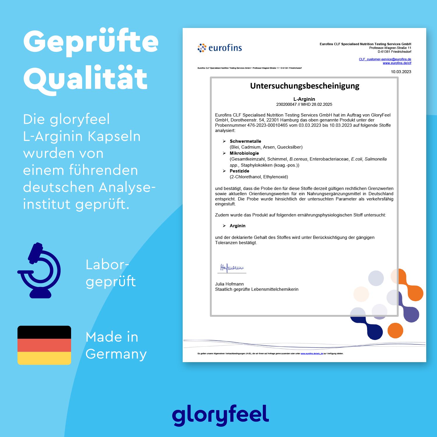 gloryfeel® L-Arginin Kapseln