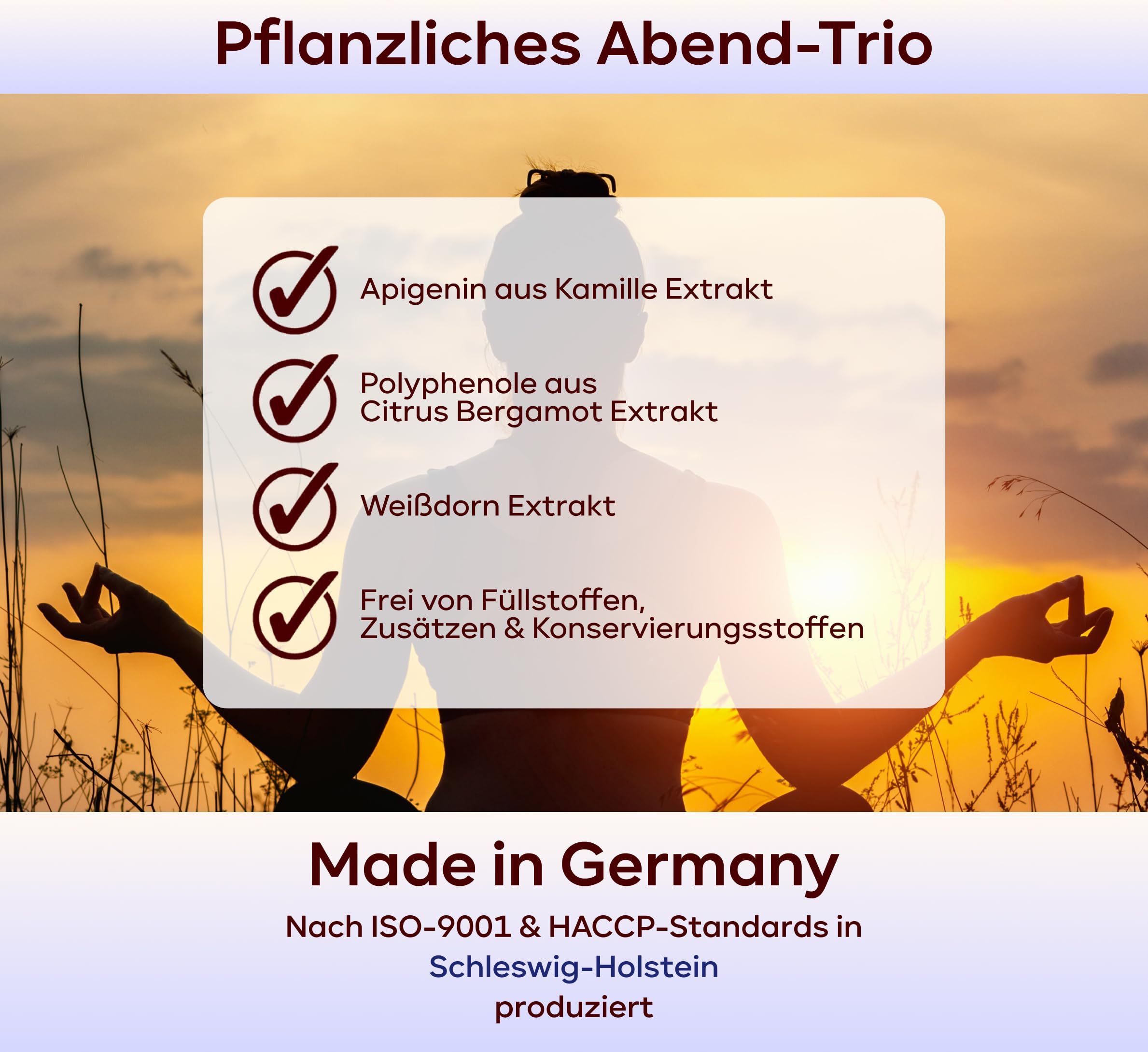 plantomol® Dornröschen Abendroutine Kapseln - Apigenin Bergamotte Extrakt & Weißdorn Extrakt