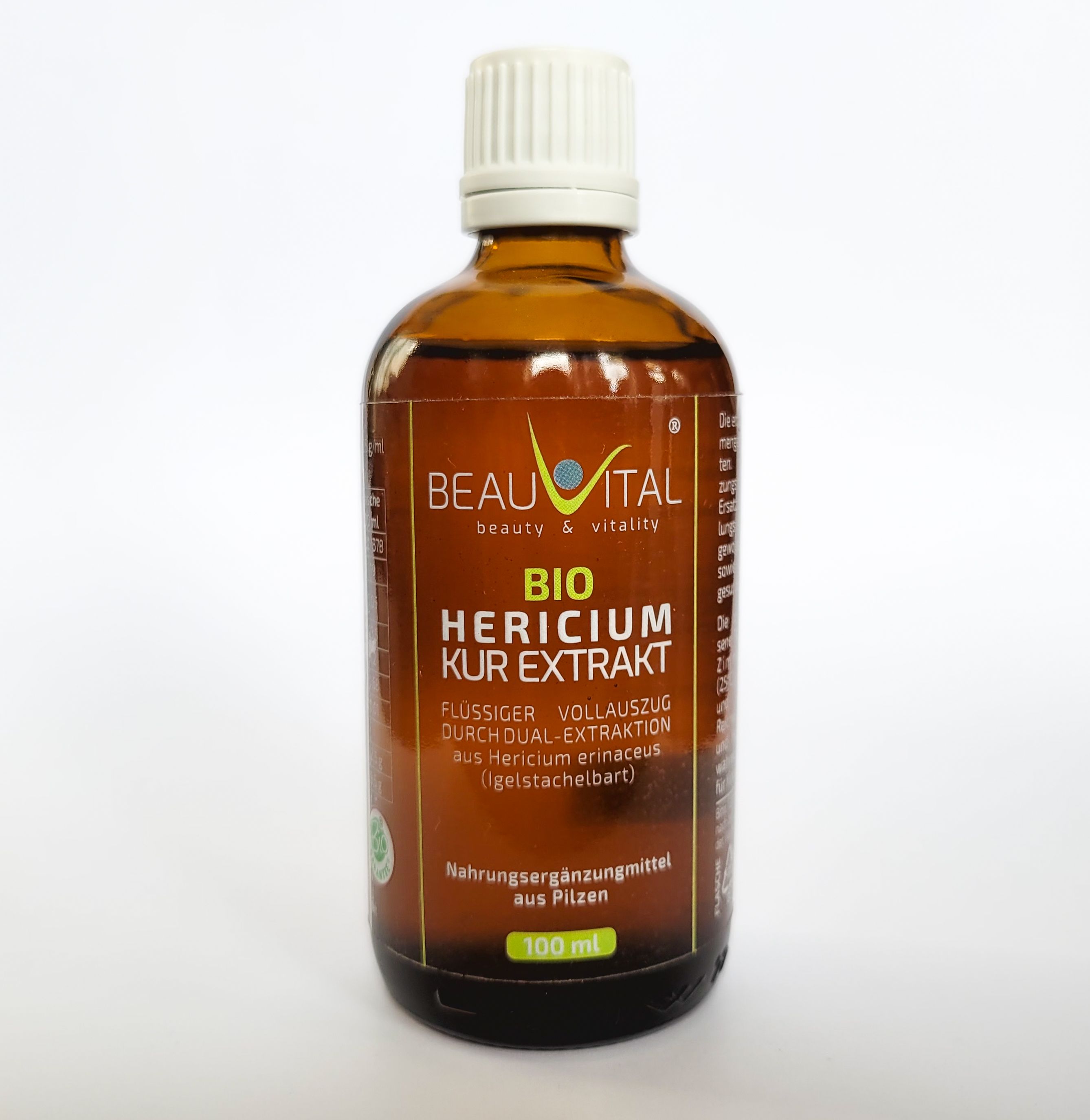 BEAUVITAL® Bio Hericium Kurextrakt | Flüssiger Vollauszug durch Dual-Extraktion