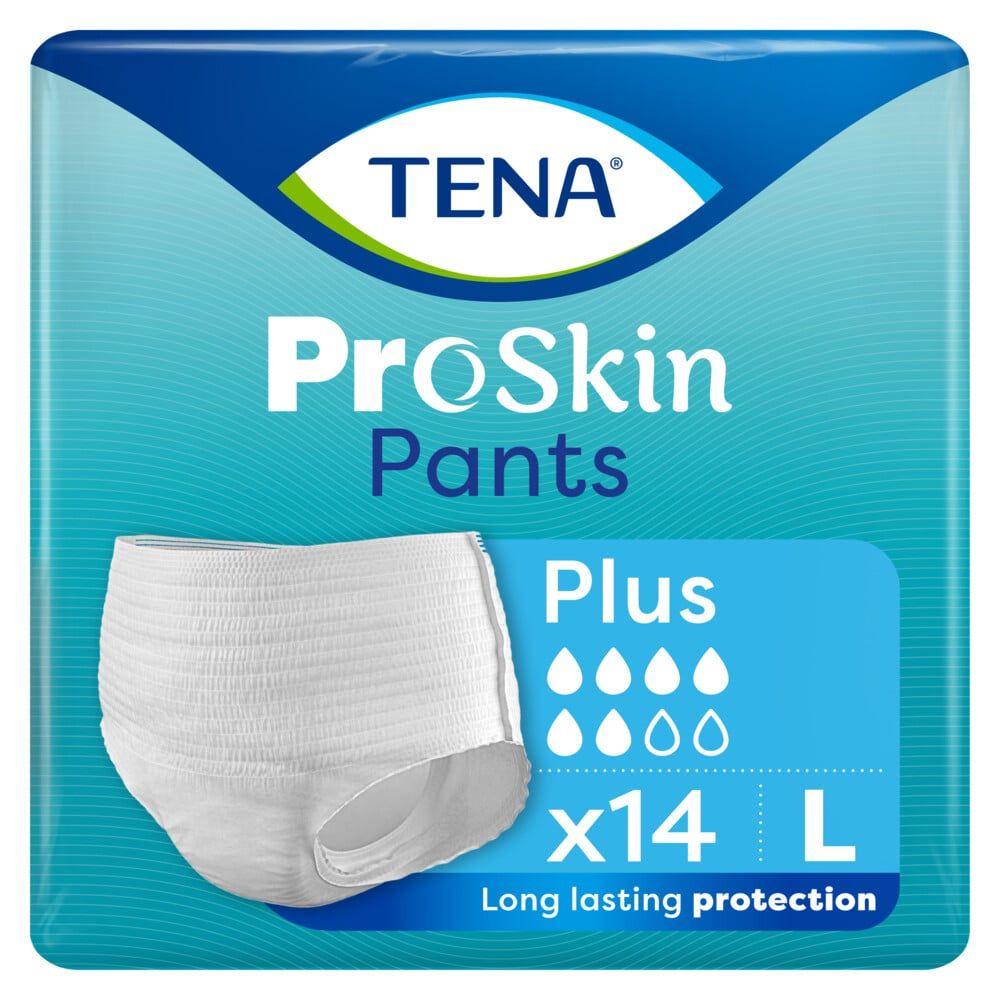 TENA ProSkin Pants Plus L, 14 Stück. Saugfähige Pants für langanhaltenden Schutz.
