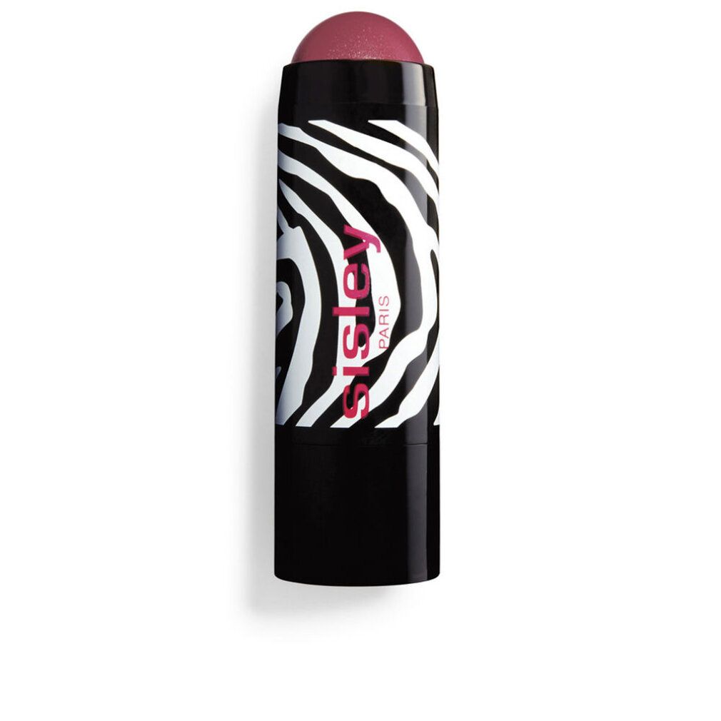 Blush-Stick mit rosa Spitze. Schwarzer Zylinder mit weißem Zebra-Muster und Sisley-Logo.