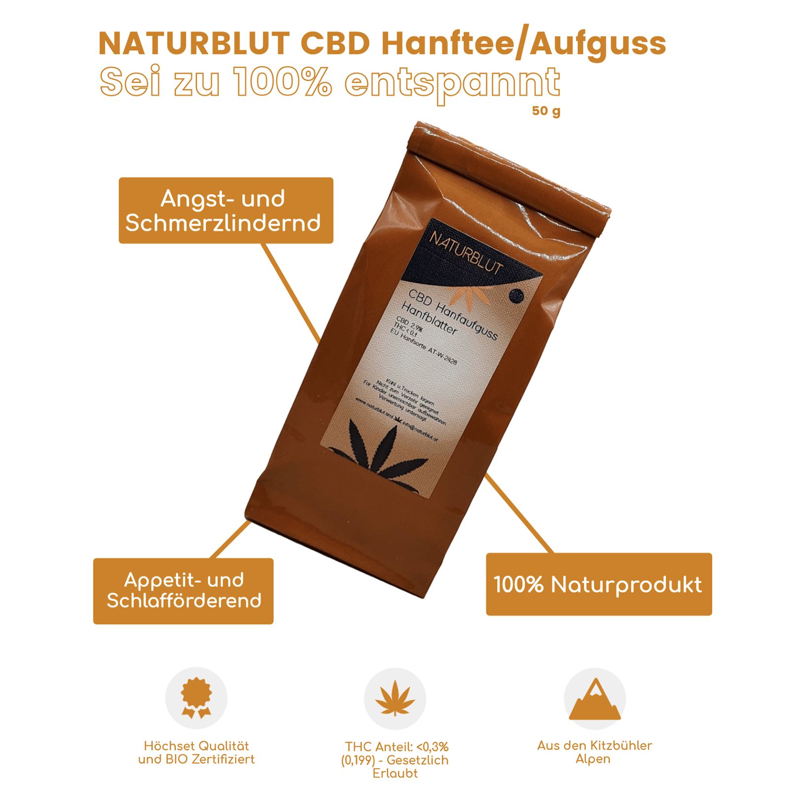 NaturBlut CBD Hanfblütentee