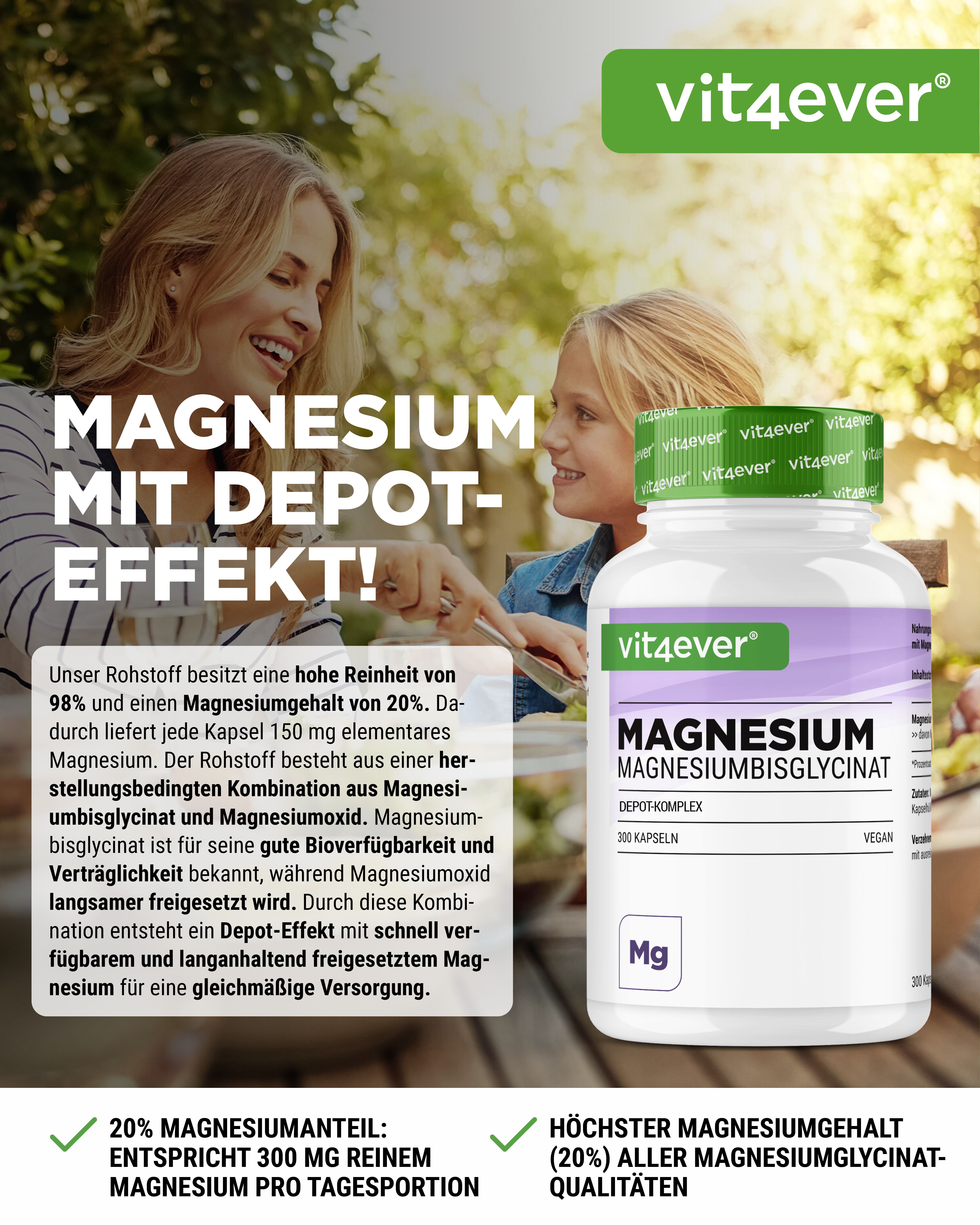 vit4ever Magnesiumbisglycinat Depot Komplex