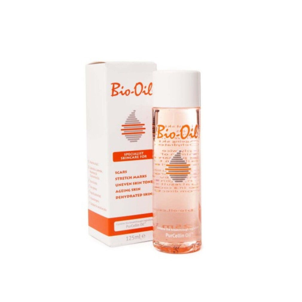Bio-Oil Flasche und Verpackung. Spezialpflege für Narben, Dehnungsstreifen, ungleichmäßigen Hautton, alternde Haut und dehydrierte Haut.