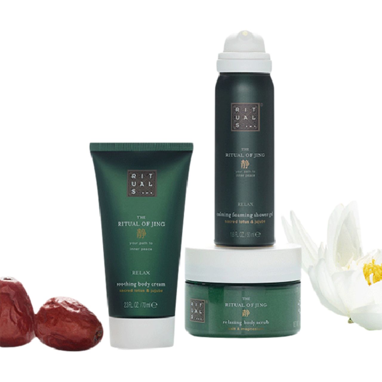 Rituals, The Ritual of Jing Try Me Set = Cream 70 ml + Shower 50 ml + Scrub 125 g