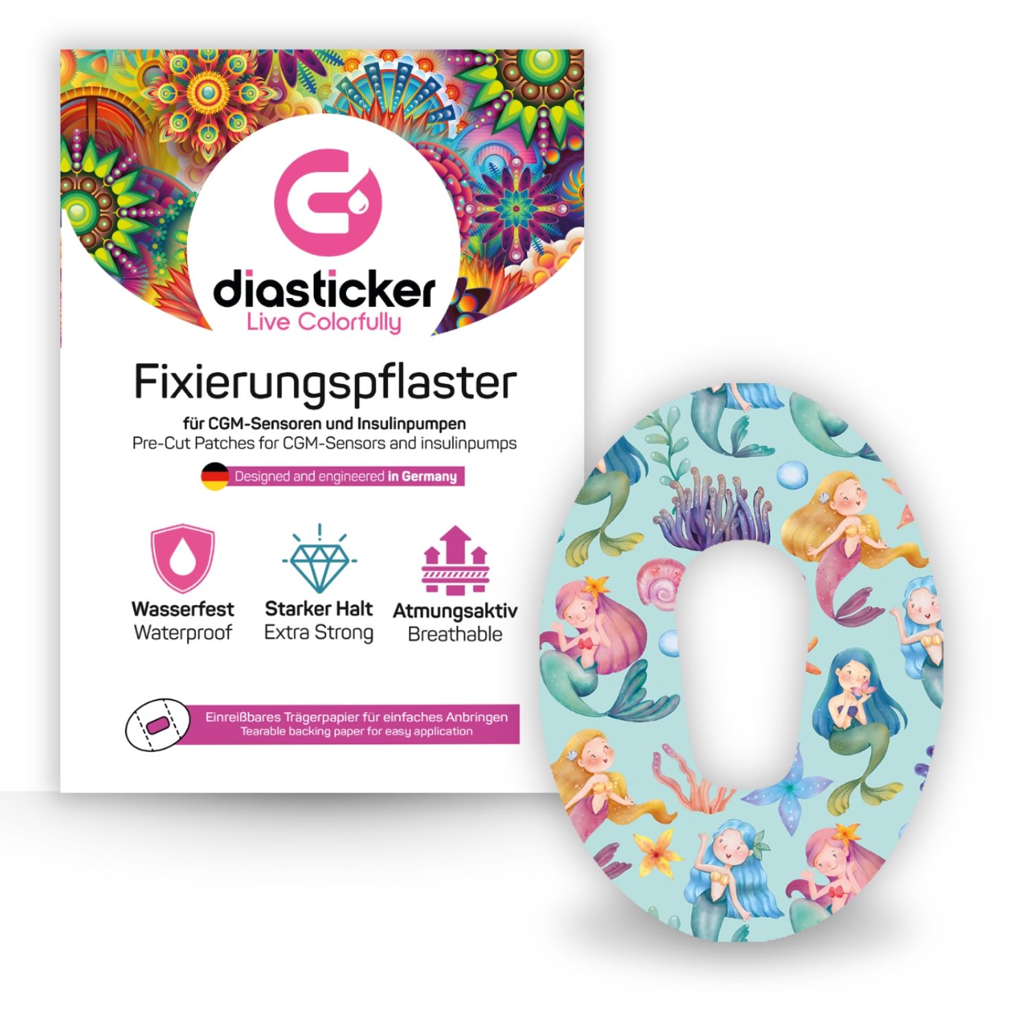 Diasticker® Dexcom G6 Fixiertapes "Lovely Mermaids"
