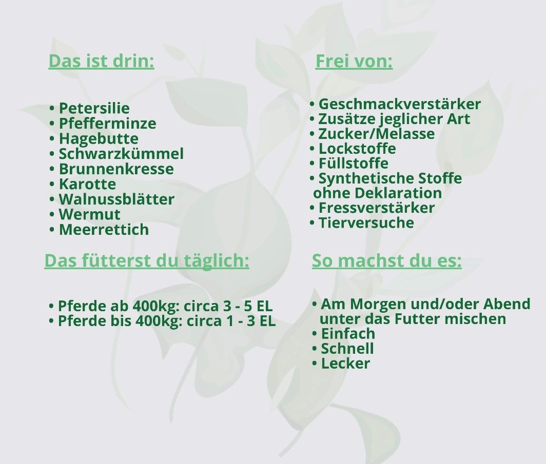 Hand aufs Pferd/Hund Wurm Kräuter Kribbelfrei