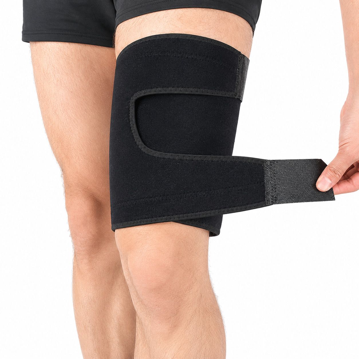 COOL-i Oberschenkel Kompressionsbandage, verstellbar, mit Anti Rutsch für Sport, Fitness & Alltag 1 Pc