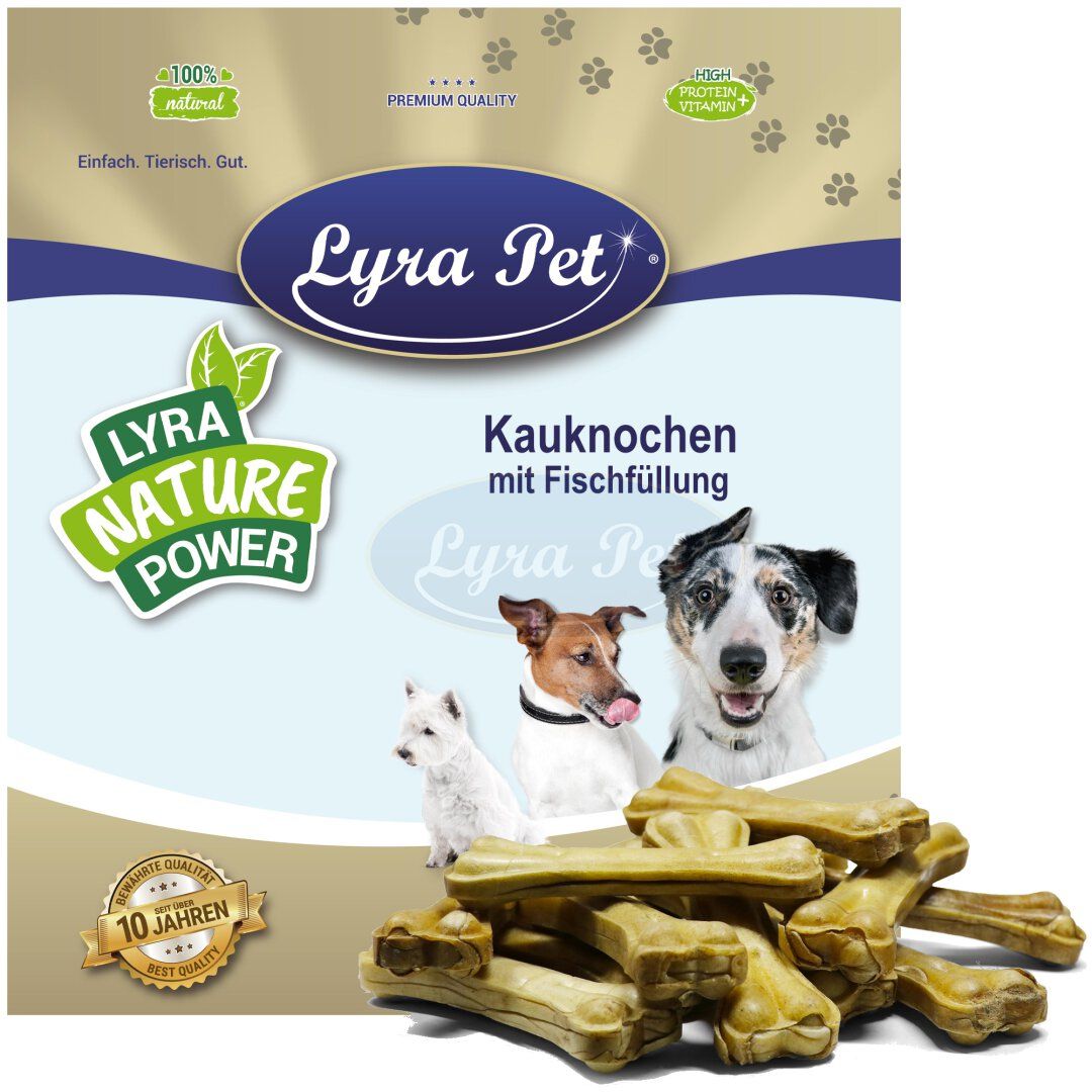 Lyra Pet® Kauknochen mit Fischfüllung ca. 16 cm