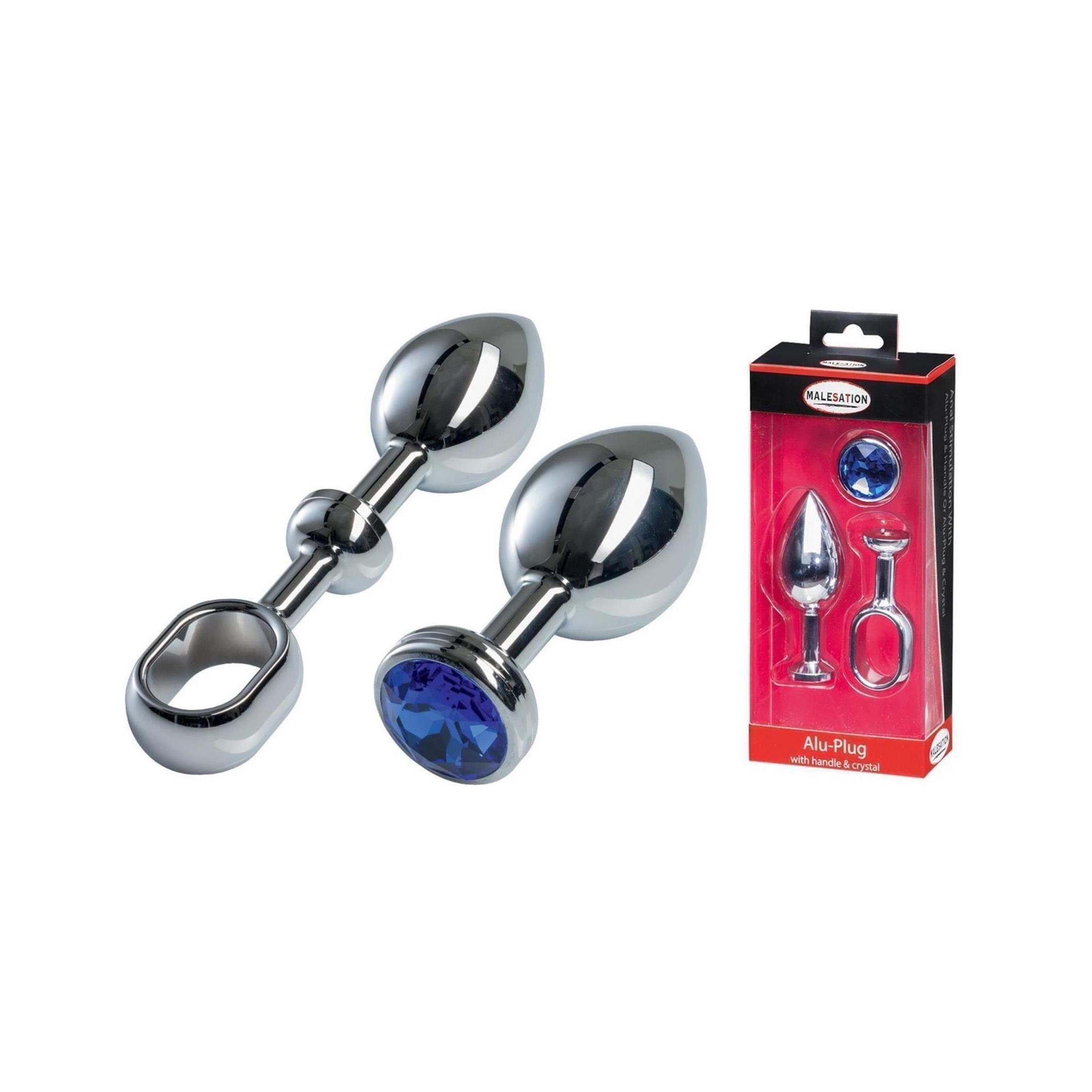 MALESATION Alu - Plug mit Stosgriff & Schmuckstein
