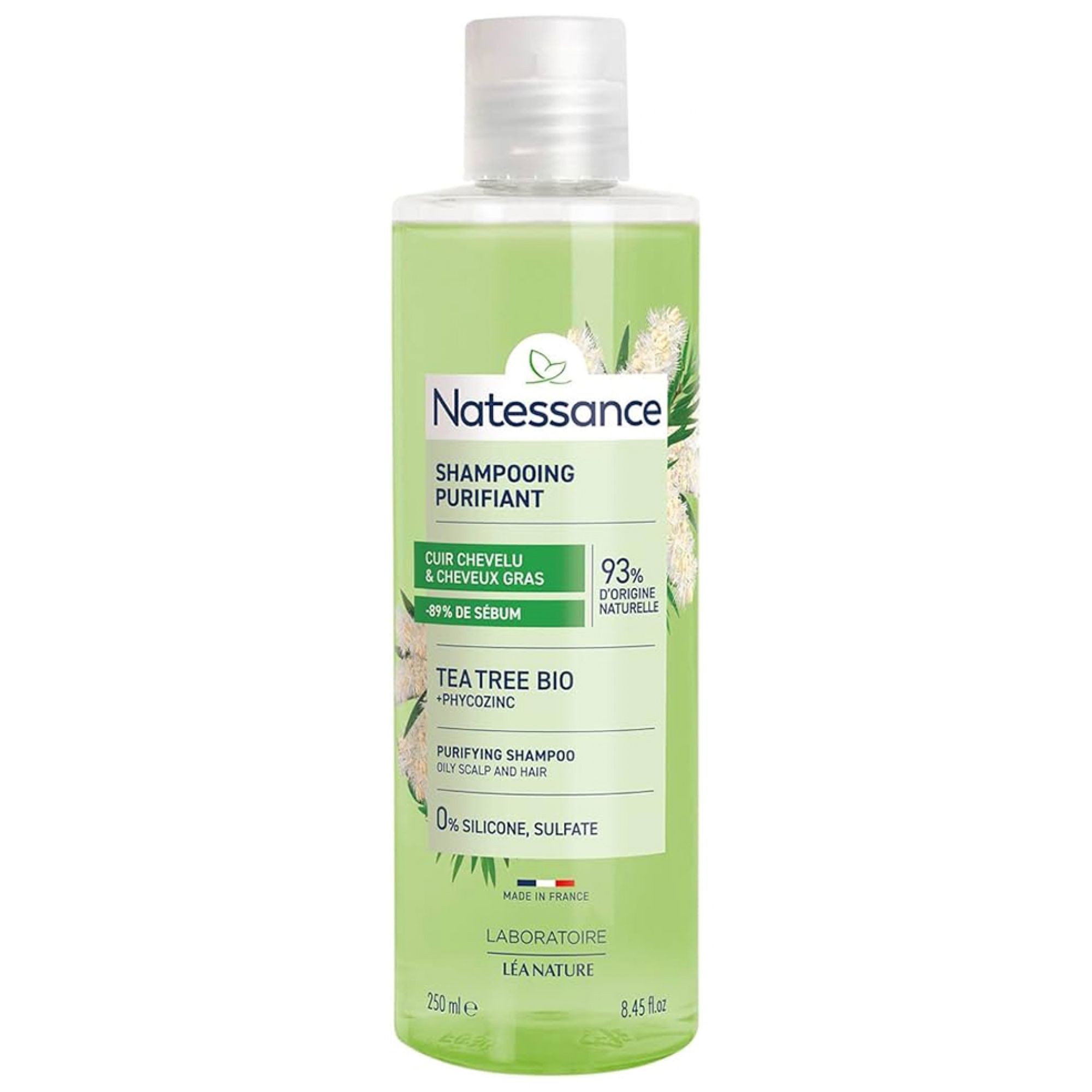 Natessance Entschlackend Ausgleichendes Shampoo Teebaum 7,5x4x18 cm Liquidum