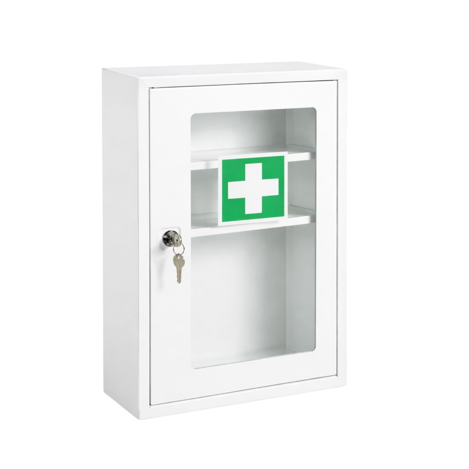 FAP First Aid Products - Verbandschrank F (leer) mit Sichtfenster & Schloss – Weiß