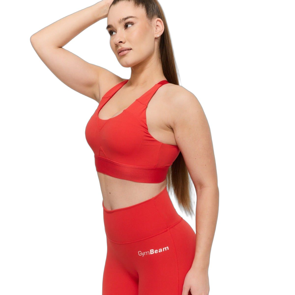 GymBeam Sport-BH Damen mit verstellbaren Trägern und gekreuztem Rücken in Hot Red