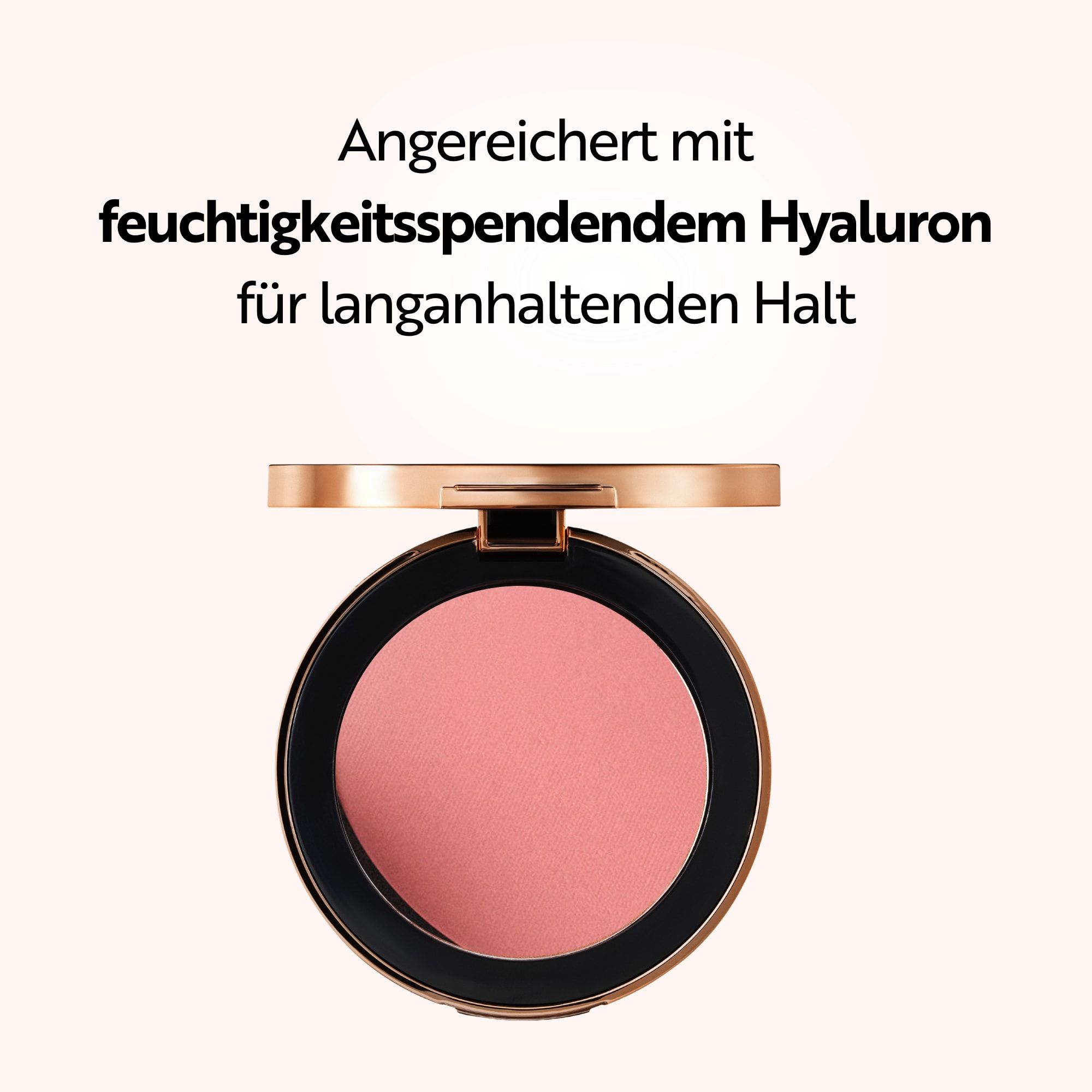 M. Asam Satin Blush Peachy Rose: Angereichert mit feuchtigkeitsspendendem Hyaluron für langanhaltenden Halt. Rosafarbener Blush.