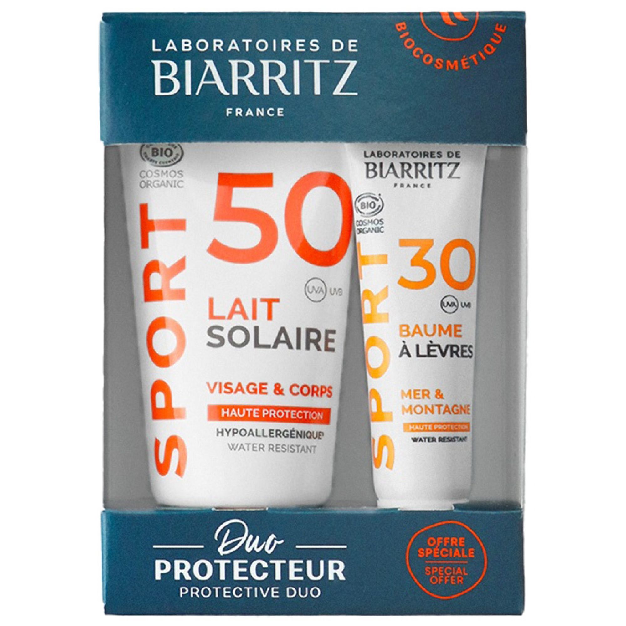 Laboratoires de Biarritz Sport Bio-Sonnenmilch SPFesicht und Körper + Bio-Lippenbalsam Spf30 3,6x8,3x11,8 cm