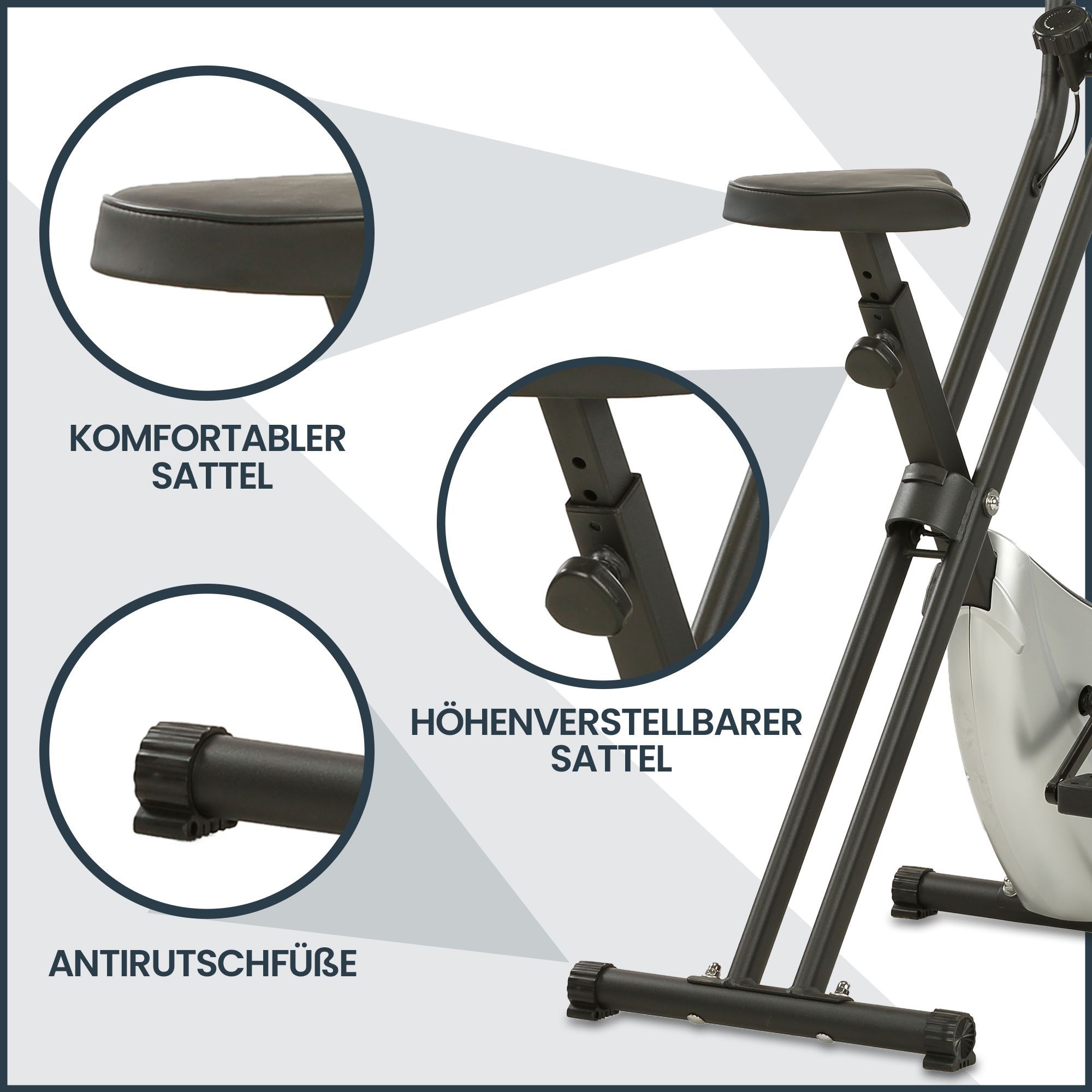 aktivshop Heimtrainer X-Bike aktiv Pro: Indoor Bike, Hometrainer Fahrrad klappbar für Zuhause