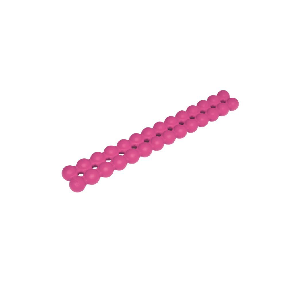 Pinkfarbener SPINEFITTER®. Lange, zylindrische Form mit runden Elementen. Ohne Hintergrund.