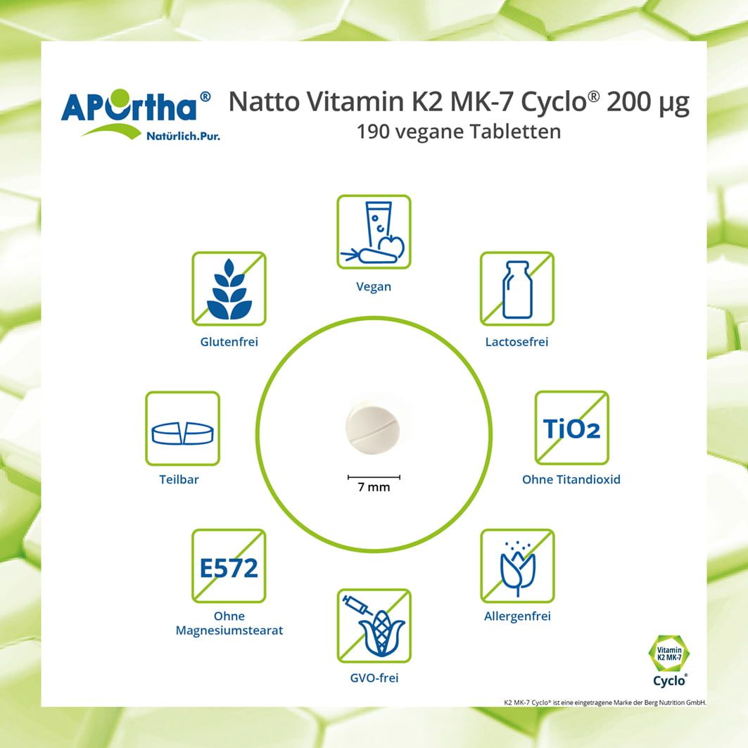 APOrtha® Natto Vitamin K2 MK-7 Cyclo® Tabletten - 200 µg