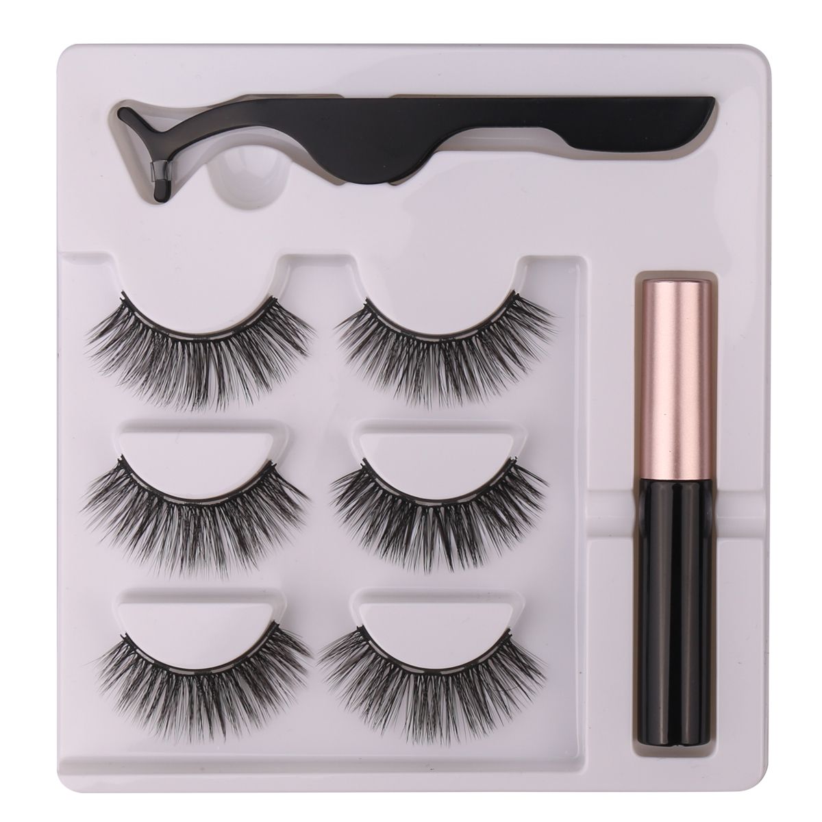 3 PAAR MAGNETISCHE KÜNSTLICHE WIMPERN 12-18-12mm-PALOMA BEAUTIES