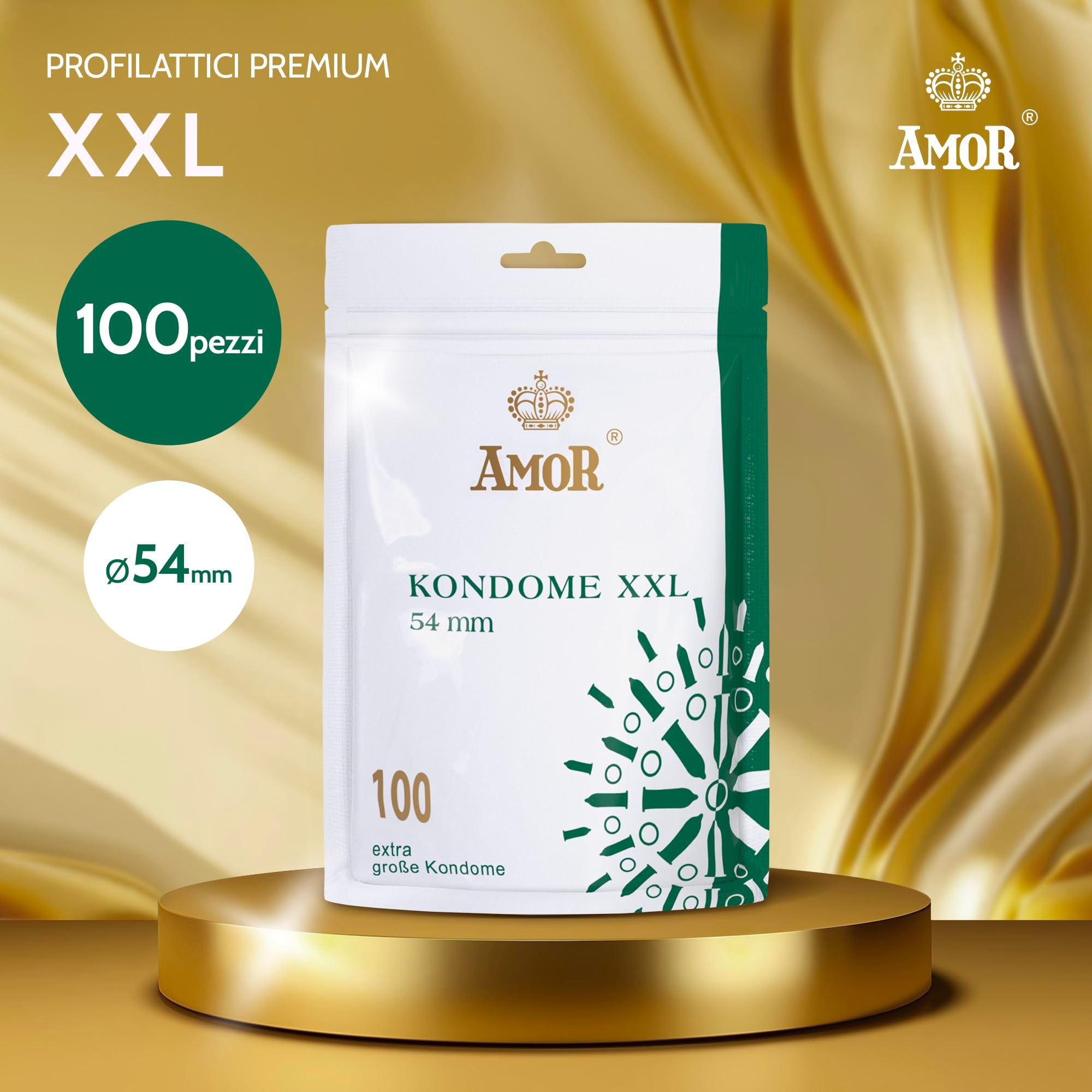 Amor XXL Kondome, 100 Stück, 54 mm Durchmesser. Premium Kondome.