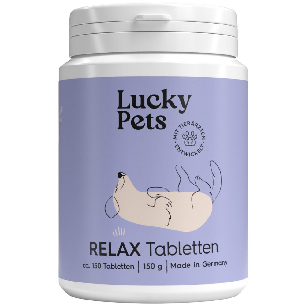 Lucky Pets Beruhigungsmittel für Hunde mit L-Tryptophan, Baldrian & Hanfsaat 150 St Tabletten
