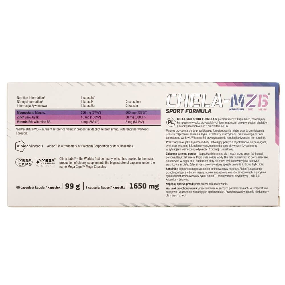 Olimp Chela-MZB Sport Formula Kapselverpackung, 60 Kapseln.