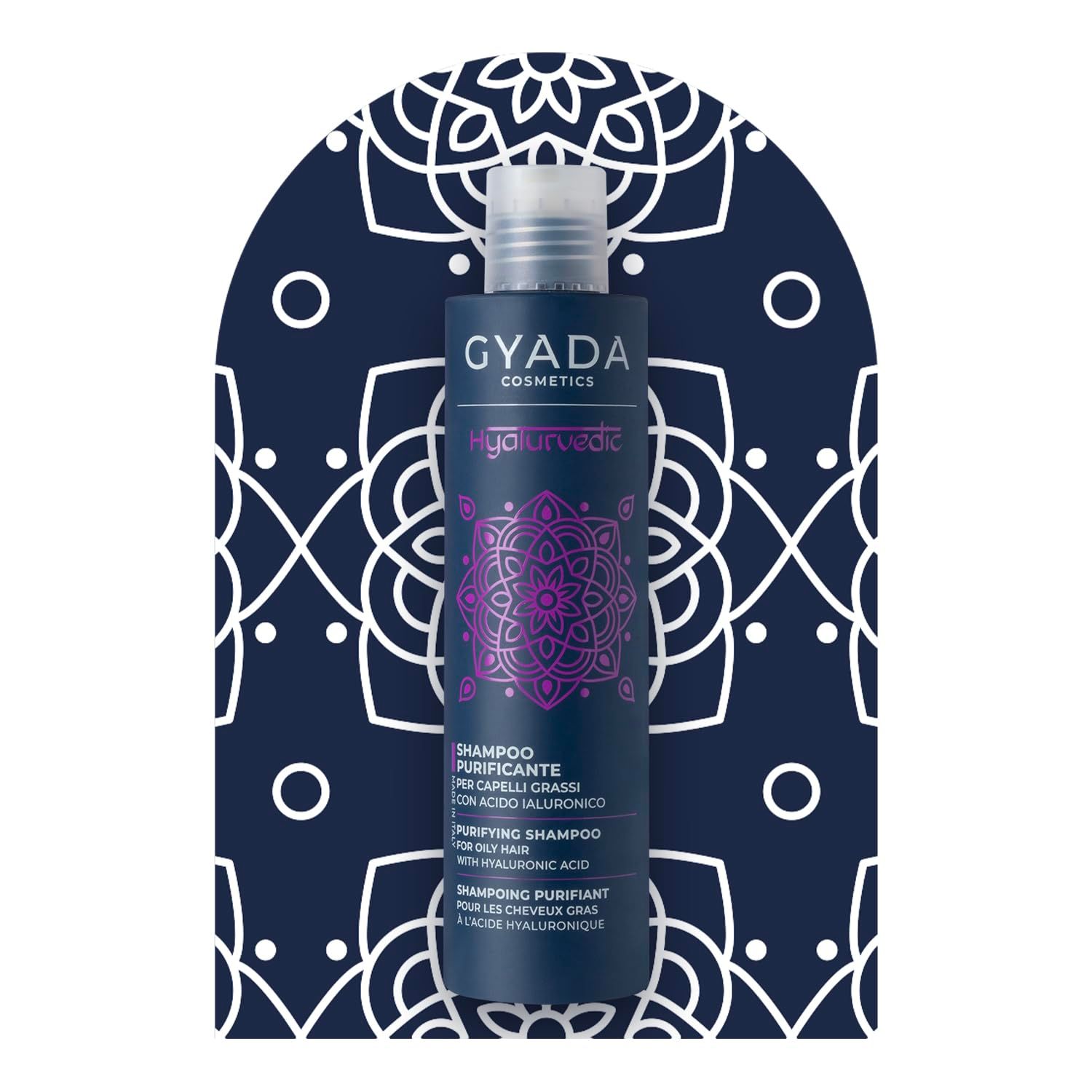 Anwendungshinweise für Gyada Cosmetics Hyaluronsäure Shampoo.