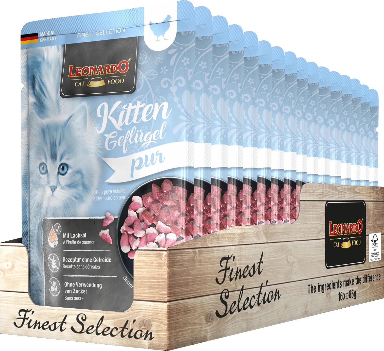 Leonardo Finest Selection Kitten Geflügel Poucher 16x85 g