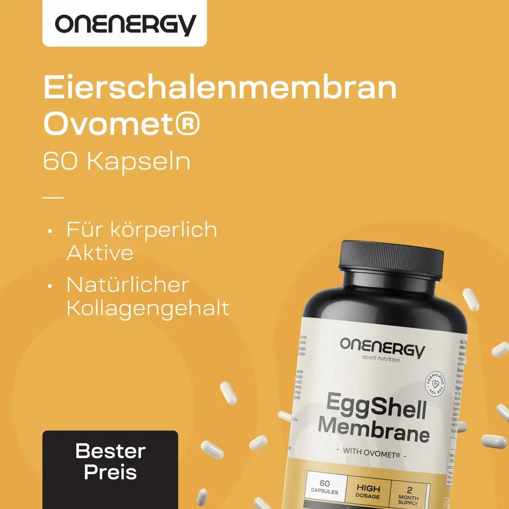 Flasche EggShell Membrane, 60 Kapseln, für körperlich Aktive.