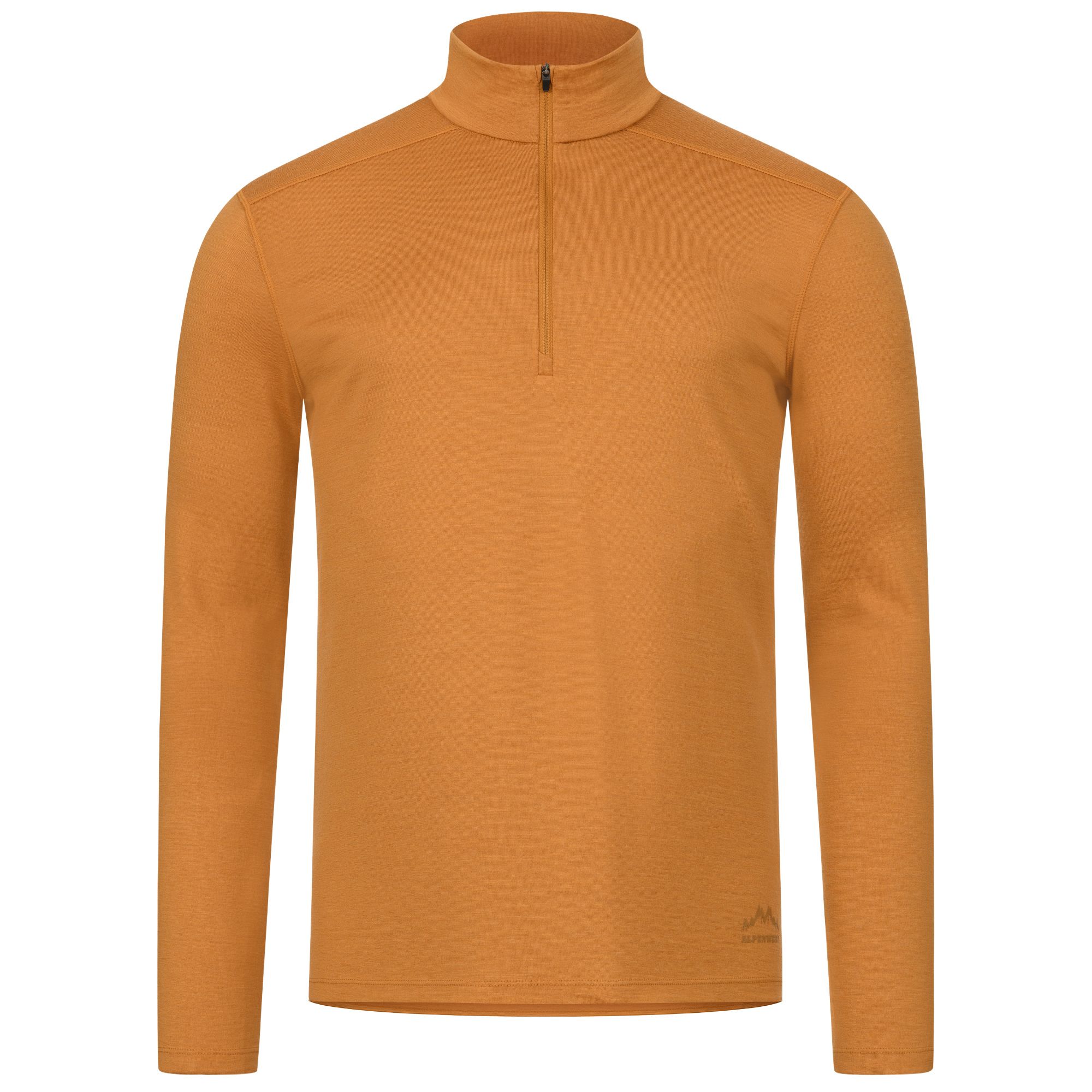 Alpenwert Zip Longsleeve Herren 100% Merino Orange S 1 St