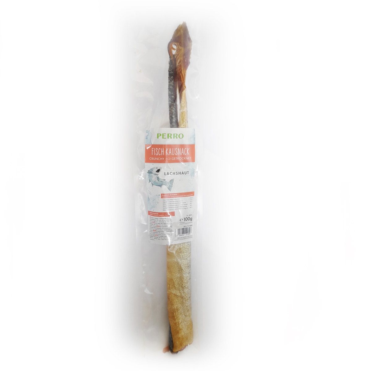 PERRO Fisch Kausnack Lachshaut mit Fleisch für Hunde