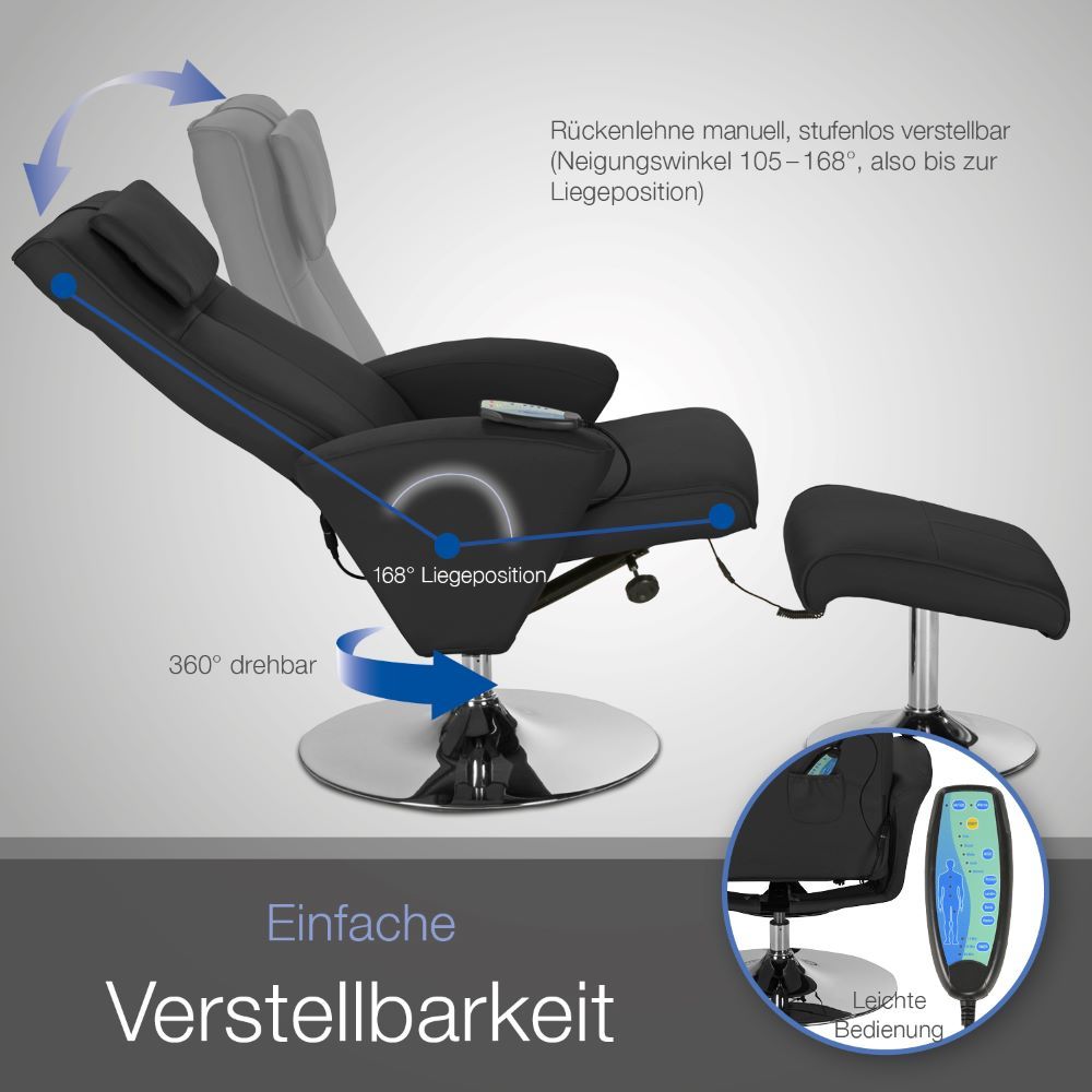 aktivshop Relaxsessel mit Massagefunktion & Hocker »Design«