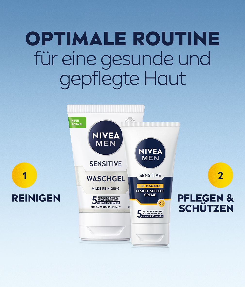 NIVEA MEN sensitive Gesichtspflege Creme Kamillen Sonnenschutz LSF15