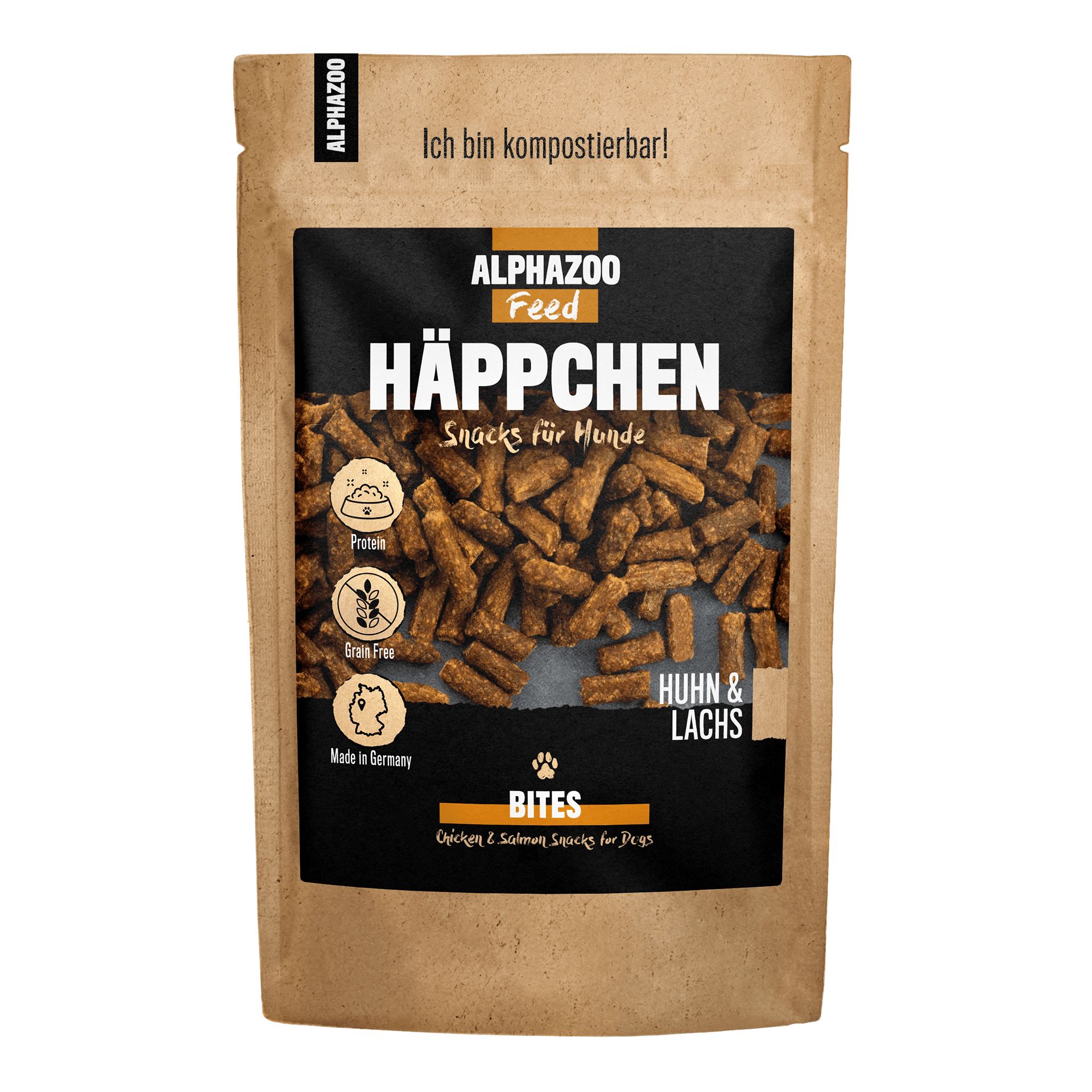 ALPHAZOO Häppchen Huhn & Lachs, Snacks für Hunde