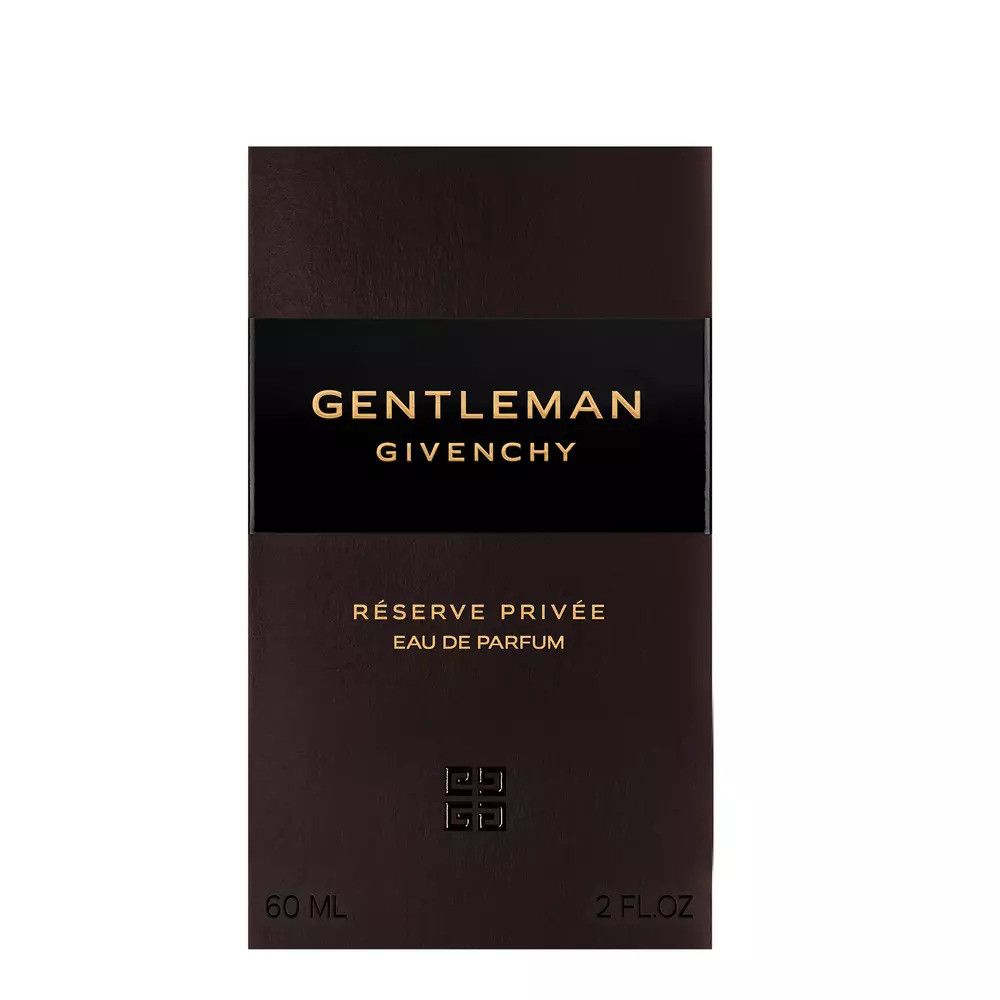 Givenchy Gentleman Réserve Privée Eau de Parfum. Braune Verpackung mit Logo und Schriftzug. 60 ml und 2 FL.OZ.