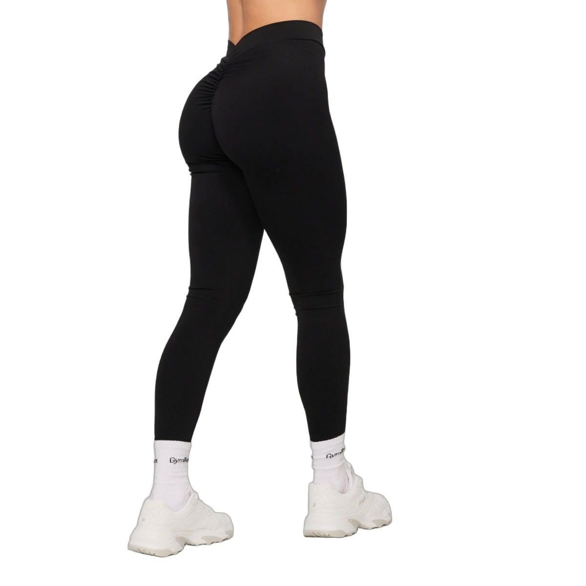 GymBeam Leggings Damen mit hoher Taille und V-Back Schwarz 1 St