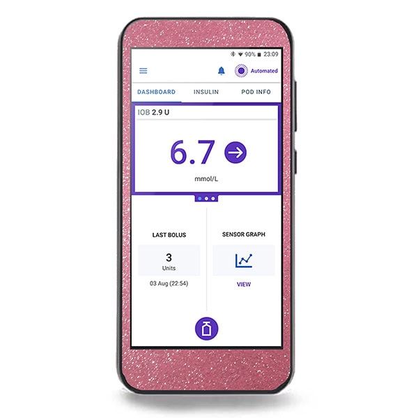 Diasticker® Omnipod 5 Sticker 'Rosa Glitzer' 1 St
