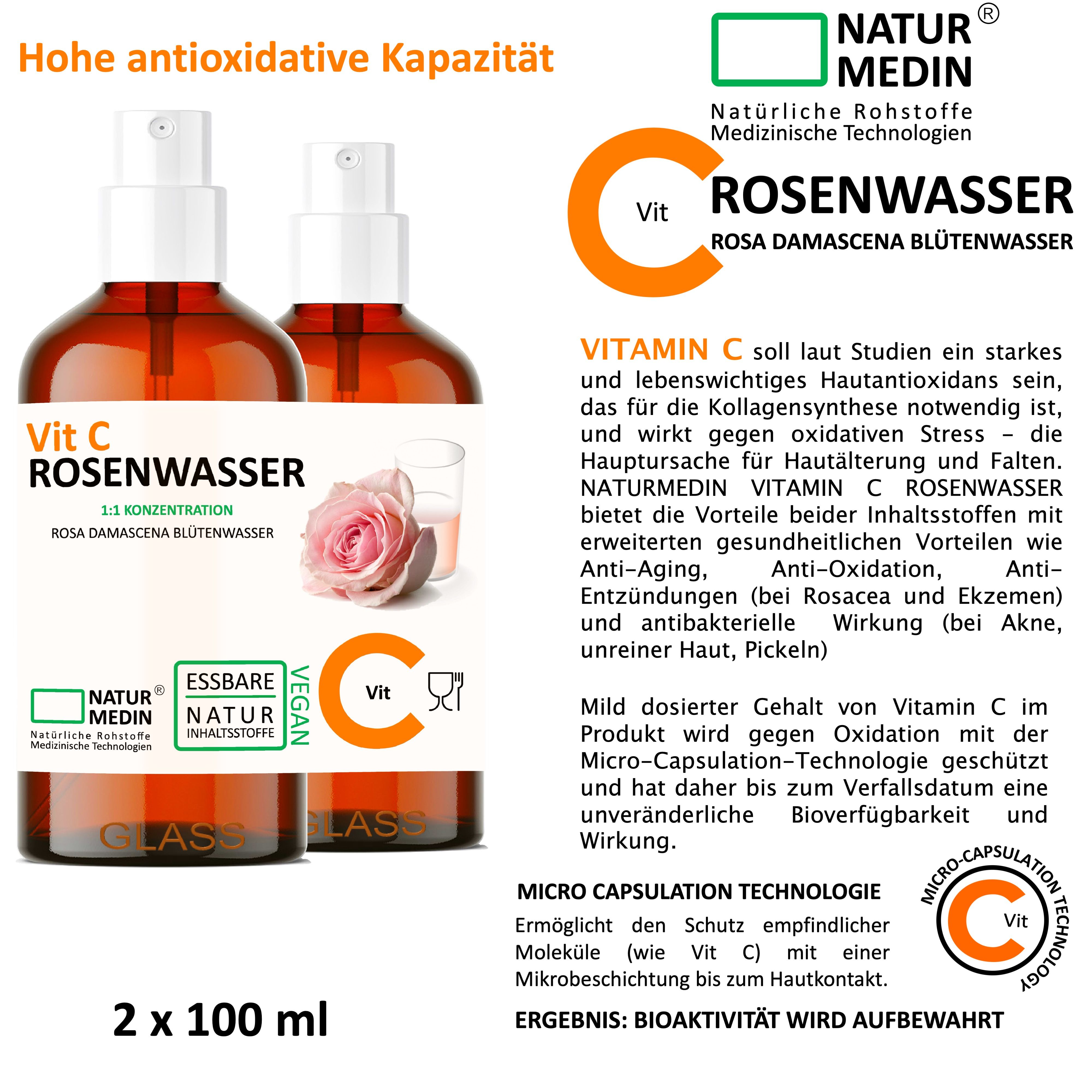 NATURMEDIN® 2 x  Vitamin-C Rosenwasser