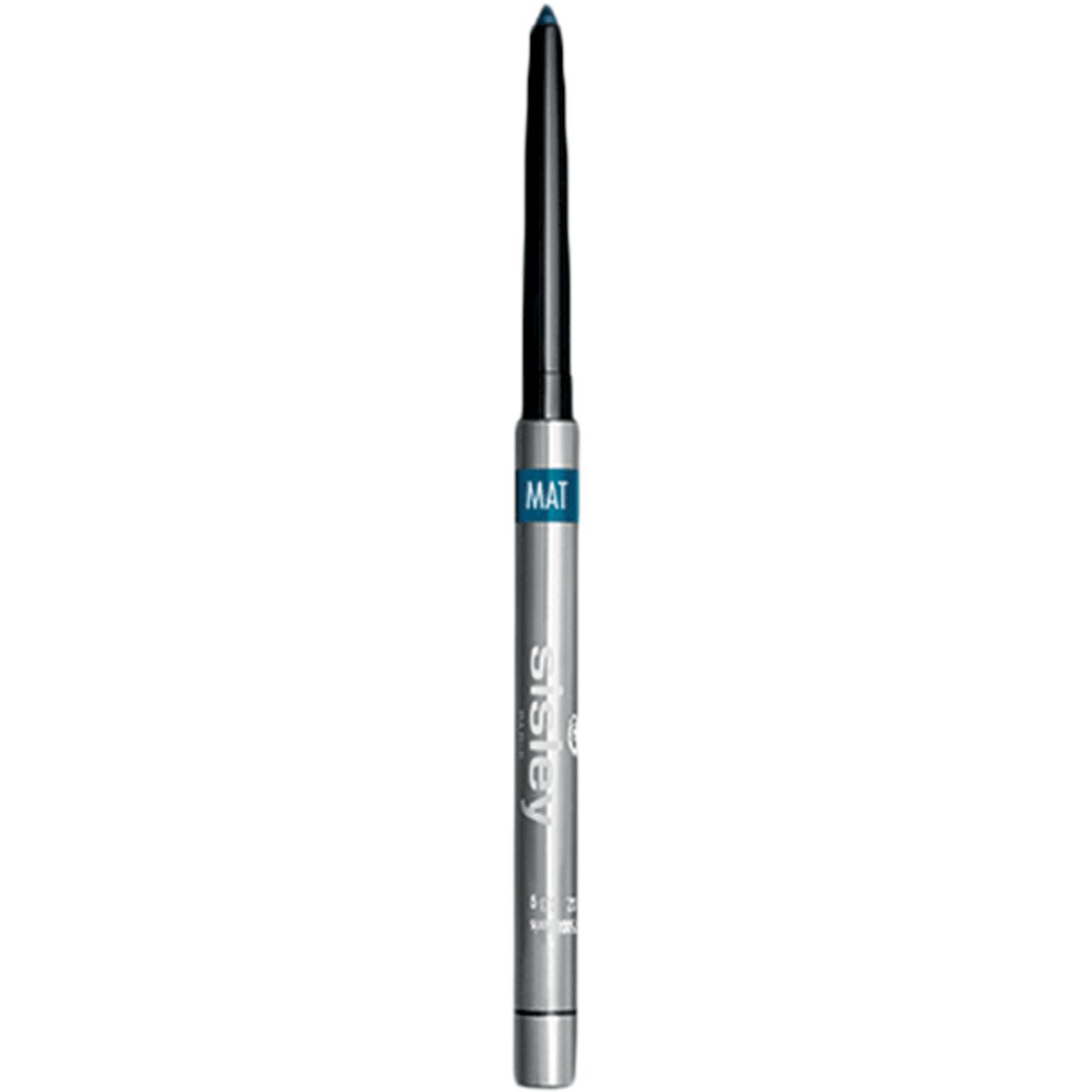 Sisley Phyto-Khol Star Matt, silberfarbener Stift mit herausgedrehter blauer Mine. Aufschrift 'MAT' und 'Sisley'.