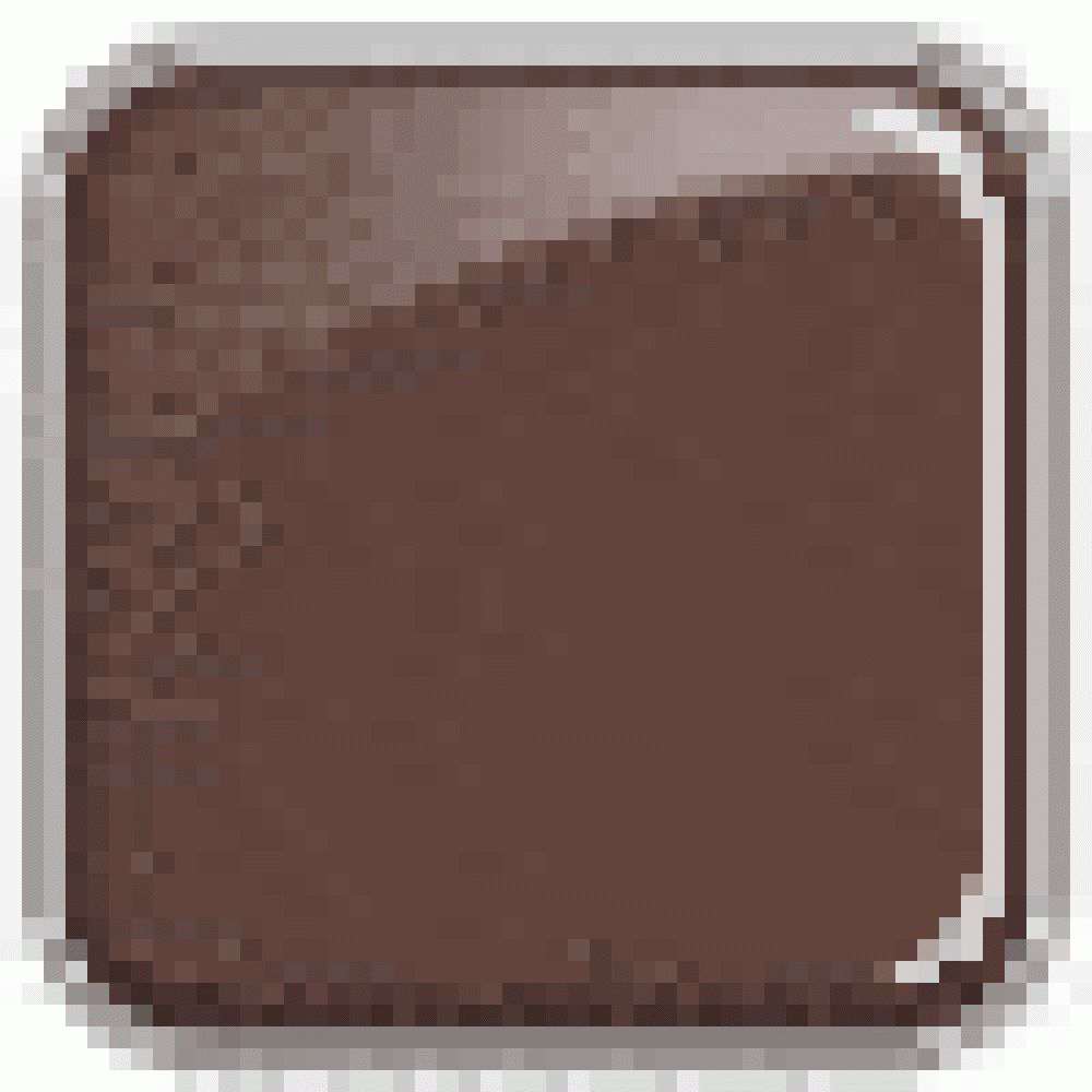 Braune Make-up-Farbe in quadratischer Form mit abgerundeten Ecken. Glänzende Oberfläche.