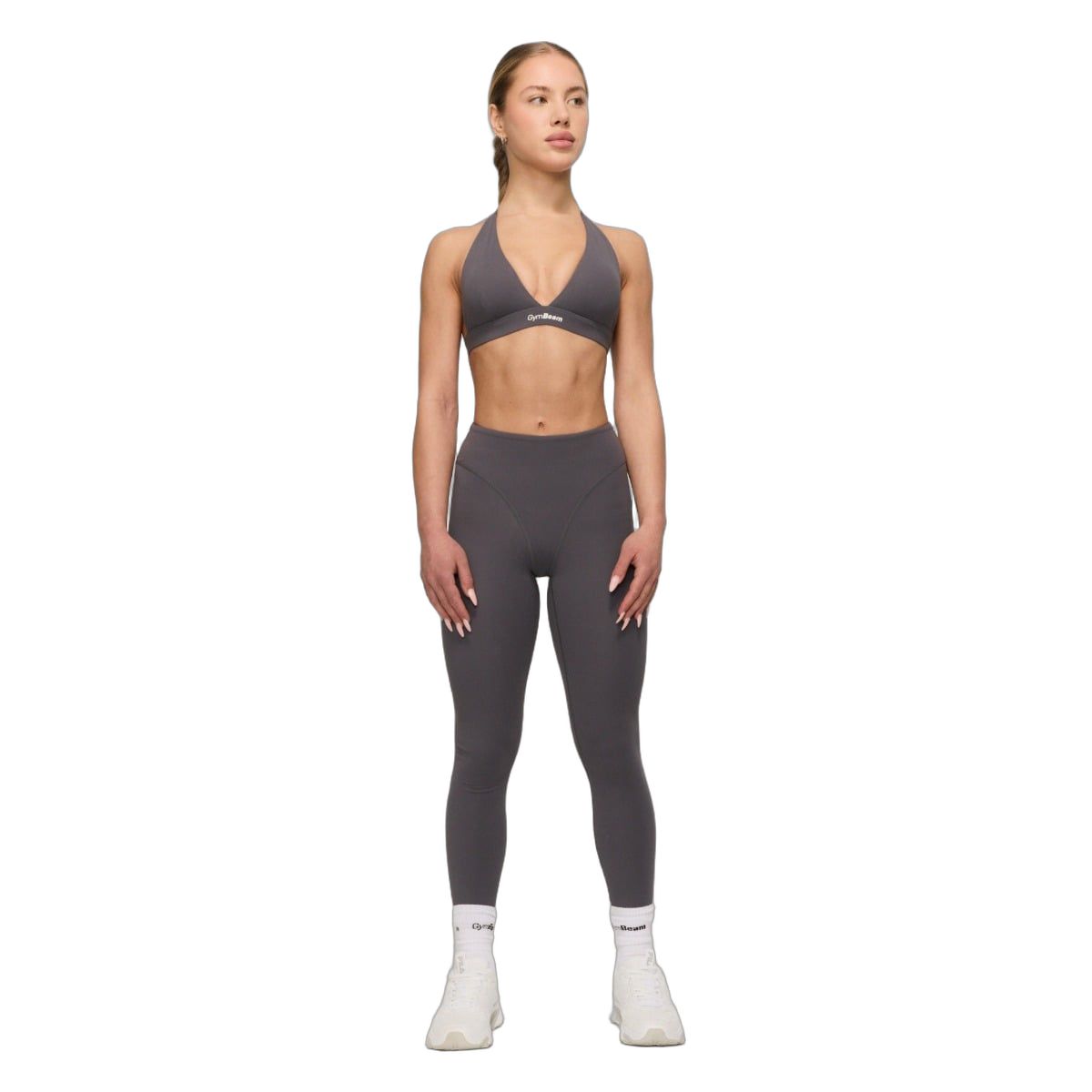 GymBeam Leggings Damen hohe Taille ohne Taschen Grey