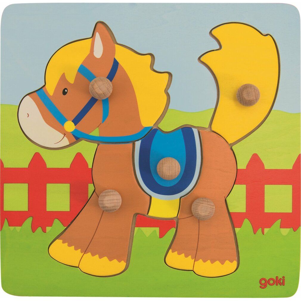 goki Holzpuzzle Pferd 5 Teile