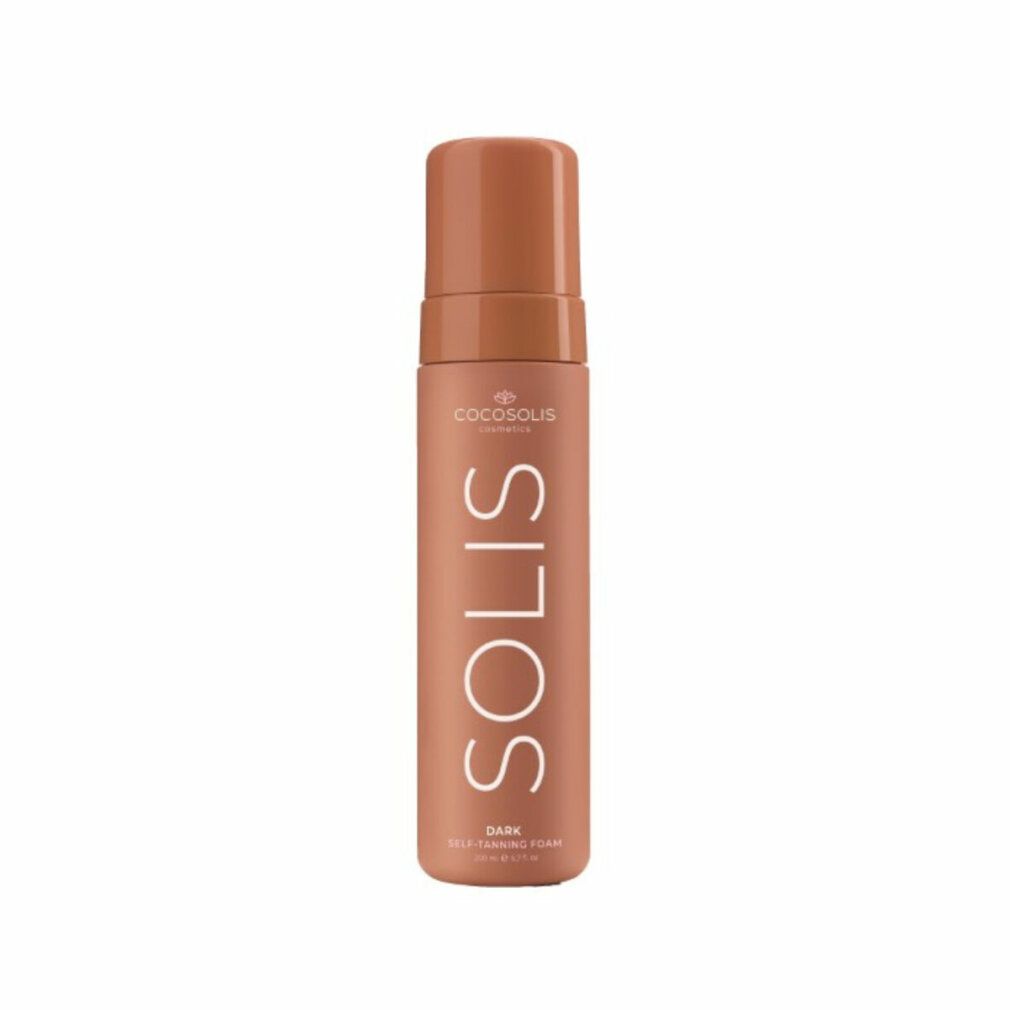 COCOSOLIS SOLIS Dark Selbstbräunungsschaum. Braune Flasche mit weißer Schrift.