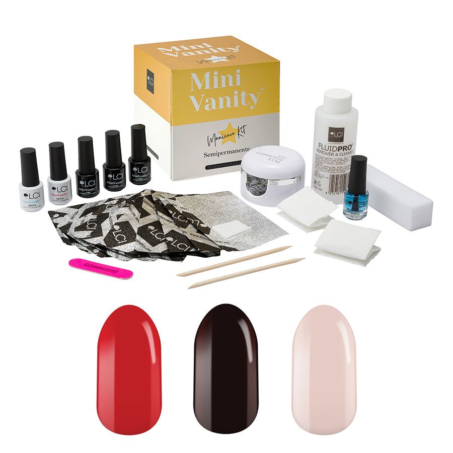 LCI Cosmetics - Kit Portatile MINI VANITY Semipermanente e manicure LCI - 3 Colori - BEST