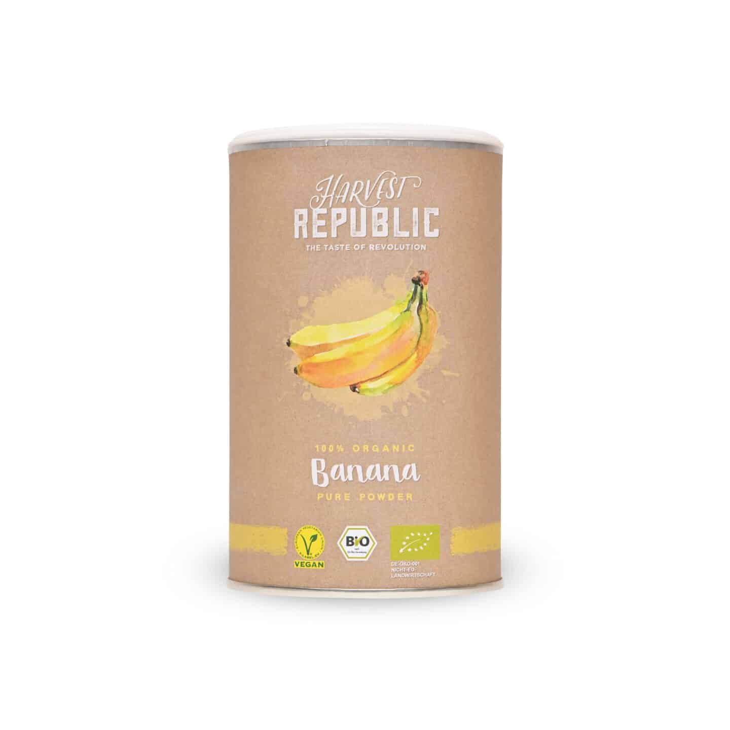 Harvest Republic Bio Banana Fruit Powder, gefriergetrocknetes Bananenpulver