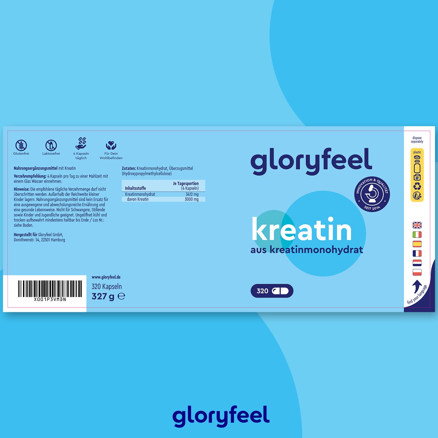 gloryfeel® Creatin Kapseln 320 St