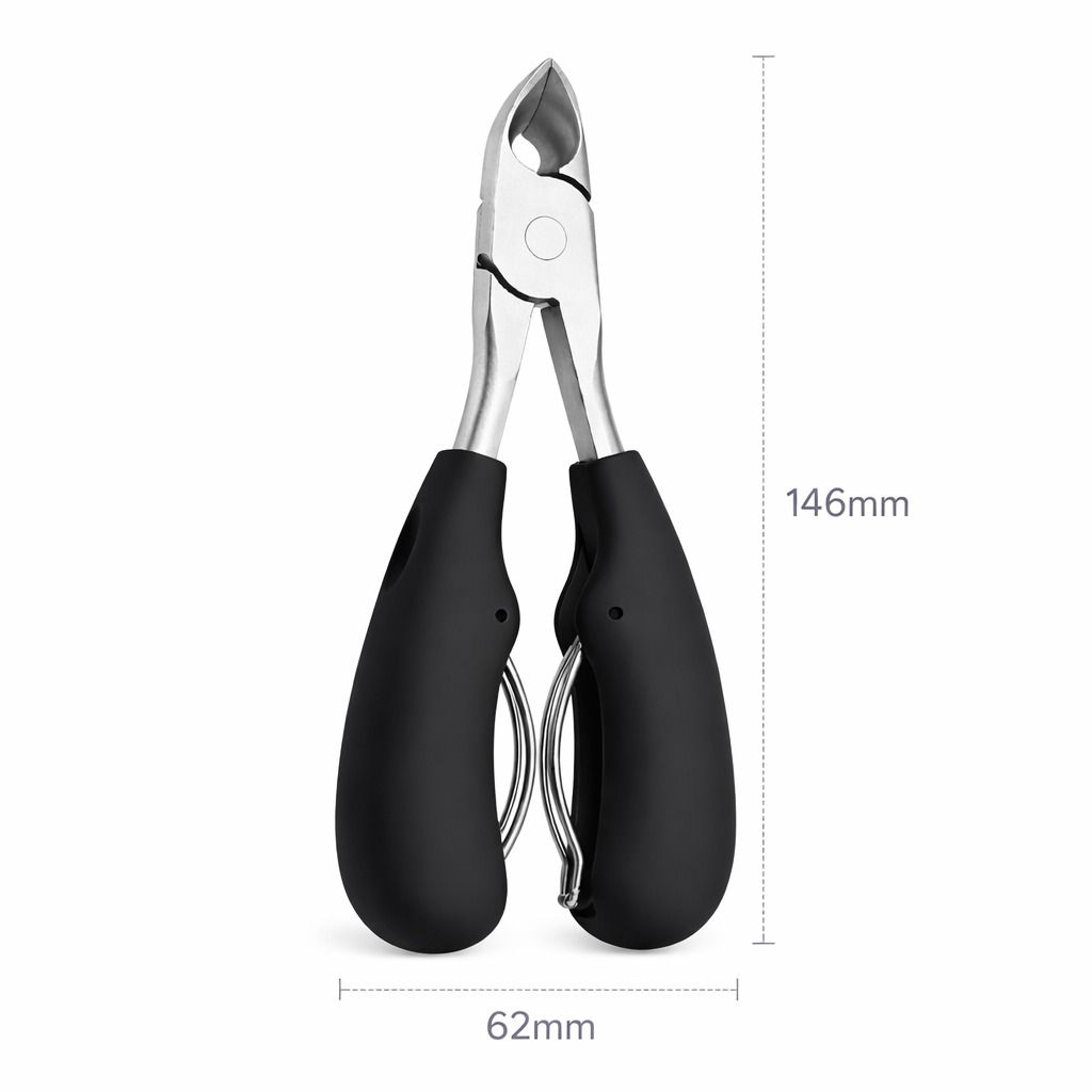 COOL-i Nagelknipser für dicke & brüchige Zehennägel, Präzisionszange mit gebogener Klinge